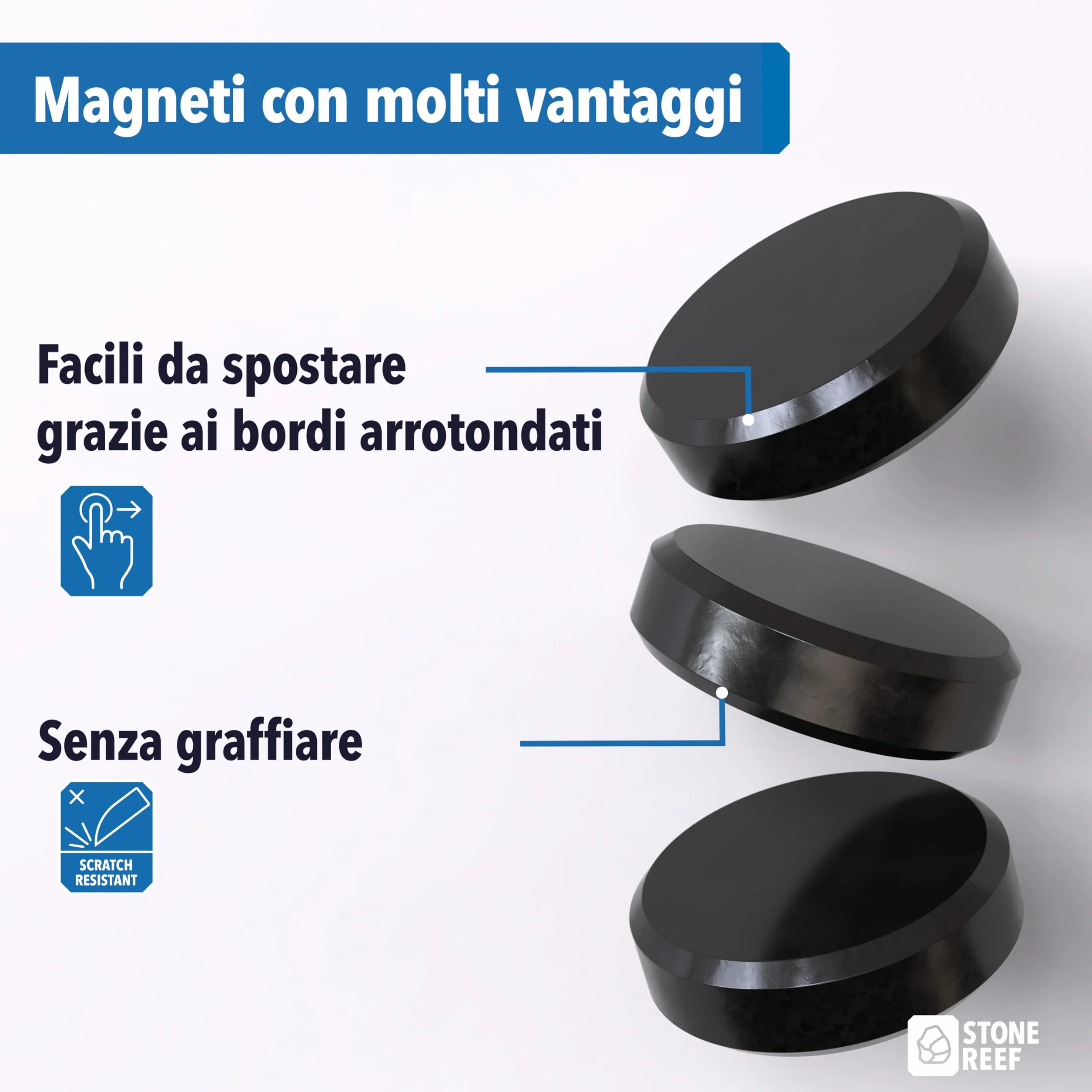 Magneti flessibili extra forti 65 pezzi 17,6 mm x 4,9 mm resistenti al calore e alla corrosione