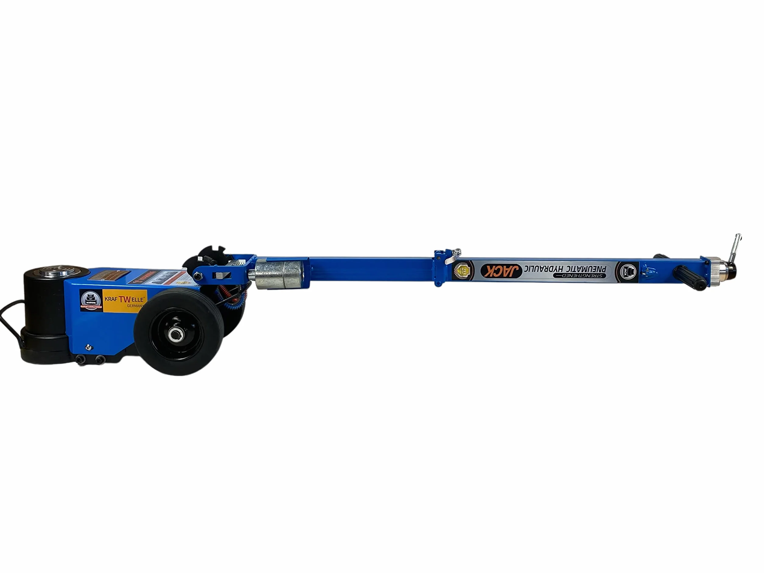 Cric idraulico a carrello Kraftwelle Power Wave 50 tonnellate ad aria compatto pieghevole per camion, agricoltura, veicoli commerciali, trattore