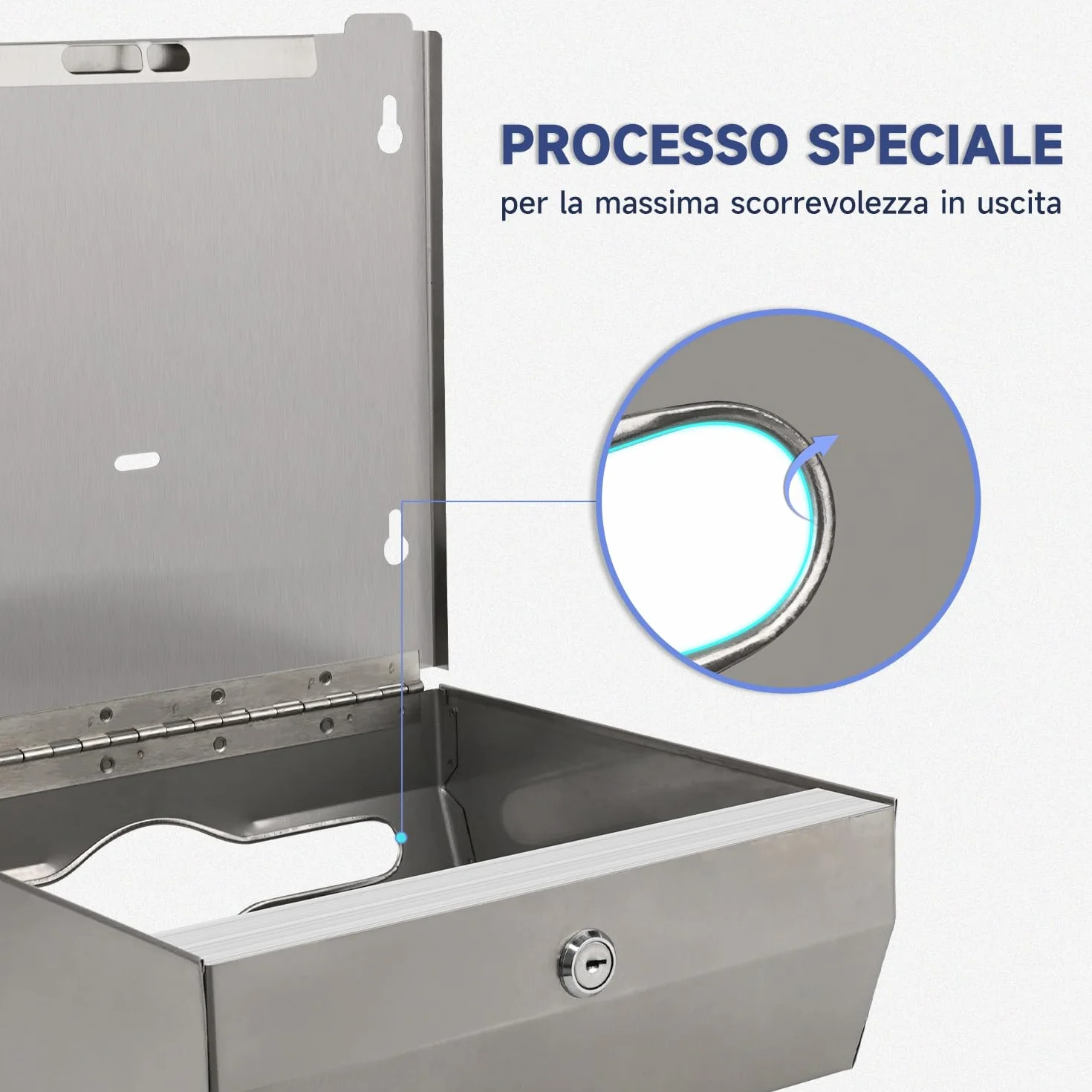 AIKE In Acciaio Inox Dispenser Carta Asciugamani 250 Fogli Montato A Parete per H2 & Z-Fold 27 x 10 cm
