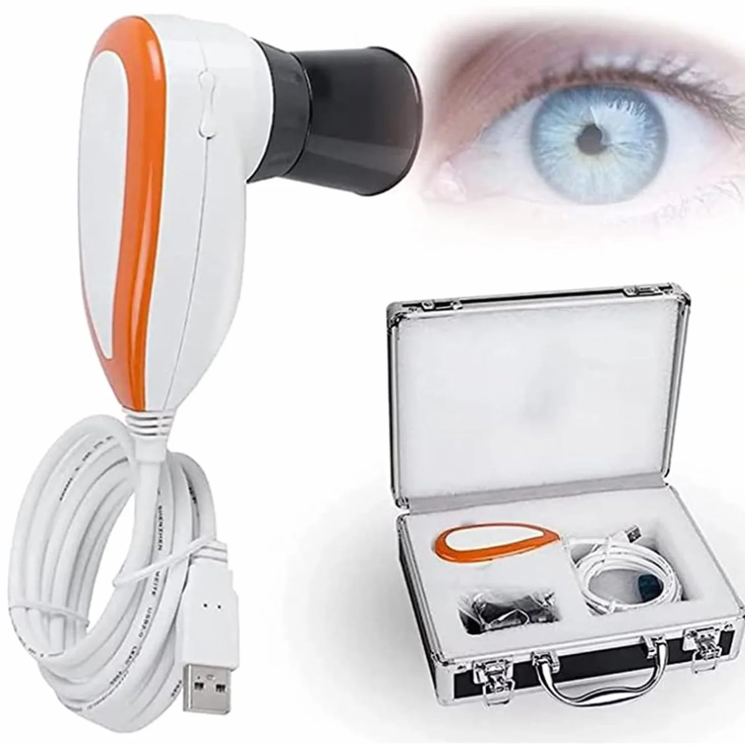 Telecamera di Analisi Dell'iride,Interfaccia USB 2.0 Eye Camera Iriscope,Analizzatore Lampada Sinistra/Destra da 5,0 Milioni di Pixel con Obiettivo Dell'iride 30x E Software di Analisi