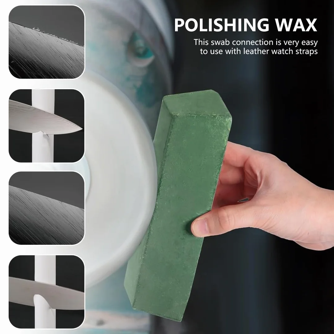 1 confezione Pasta abrasiva fine per affilatura e lucidatura di tutti i coltelli, strop in pelle, composto lucidante (110g) (Verde)