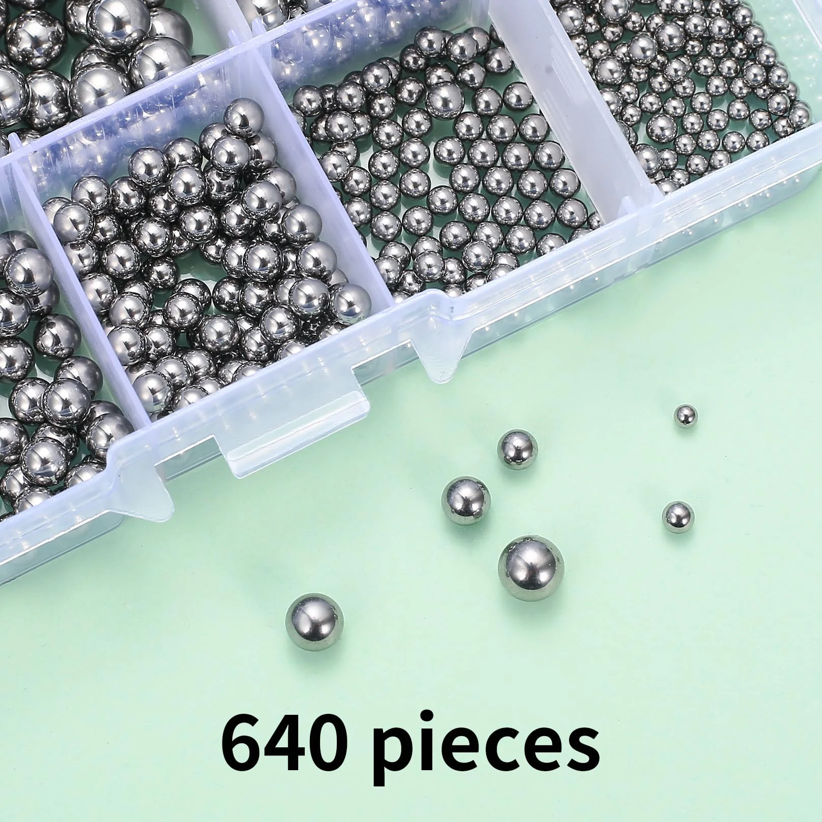 Cuscinetti a Sfera in Acciaio Inossidabile 304 640 Pz per Ruote Biciclette, Ceicoli, Rotelle, Skateboard 6 Misure
