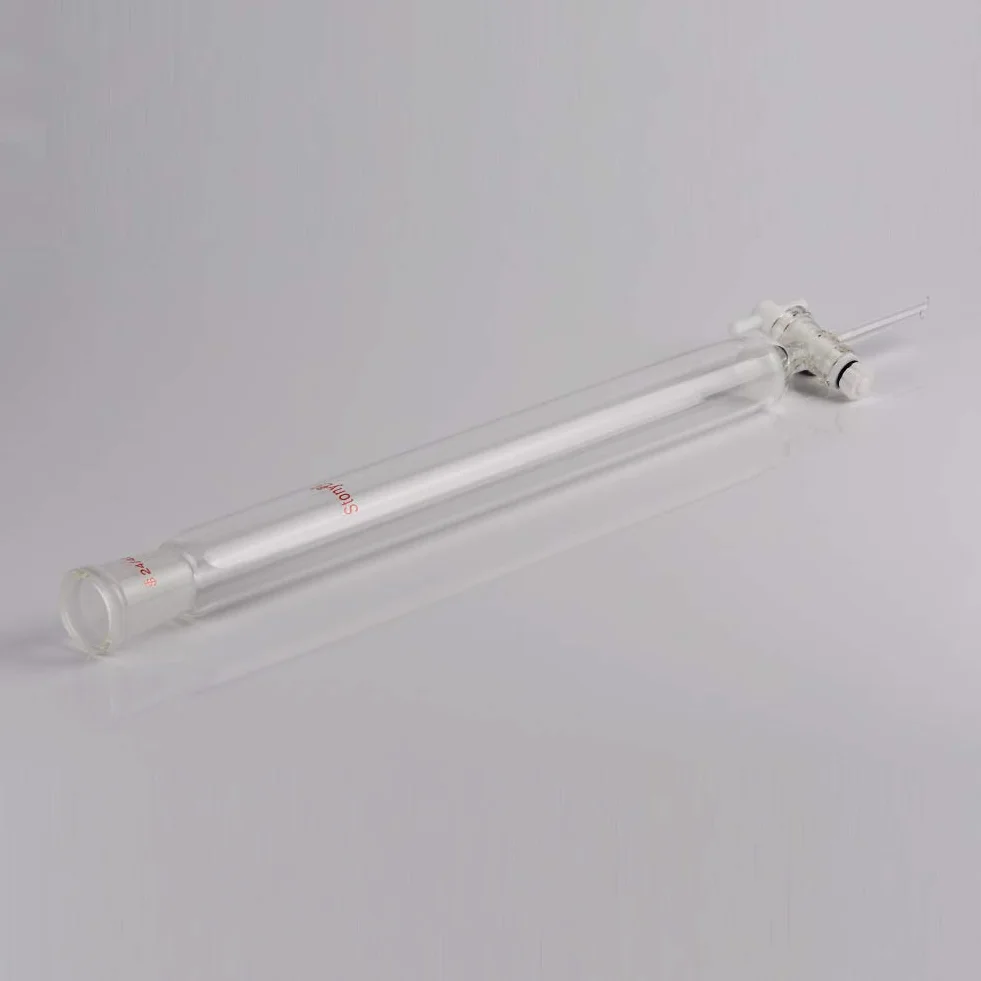 stonylab Colonna Cromatografia in Vetro Borosilicato, Chromatography Column 24/40 Giunto con Disco Frittato e Rubinetto di Arresto in PTFE, Lunghezza Effettiva 300 mm e Colonna O.D. 30 mm