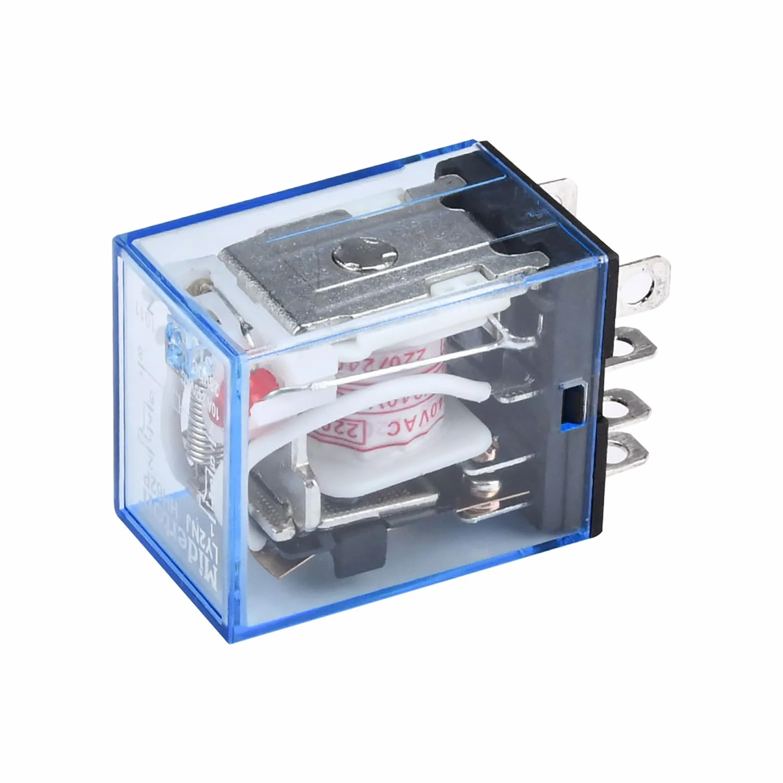 Aideepen 4 pezzi LY2NJ Relè+Basi, AC 220 V Bobina 8 pin 10A 240 V Relè di potenza DPDT Lampada LED