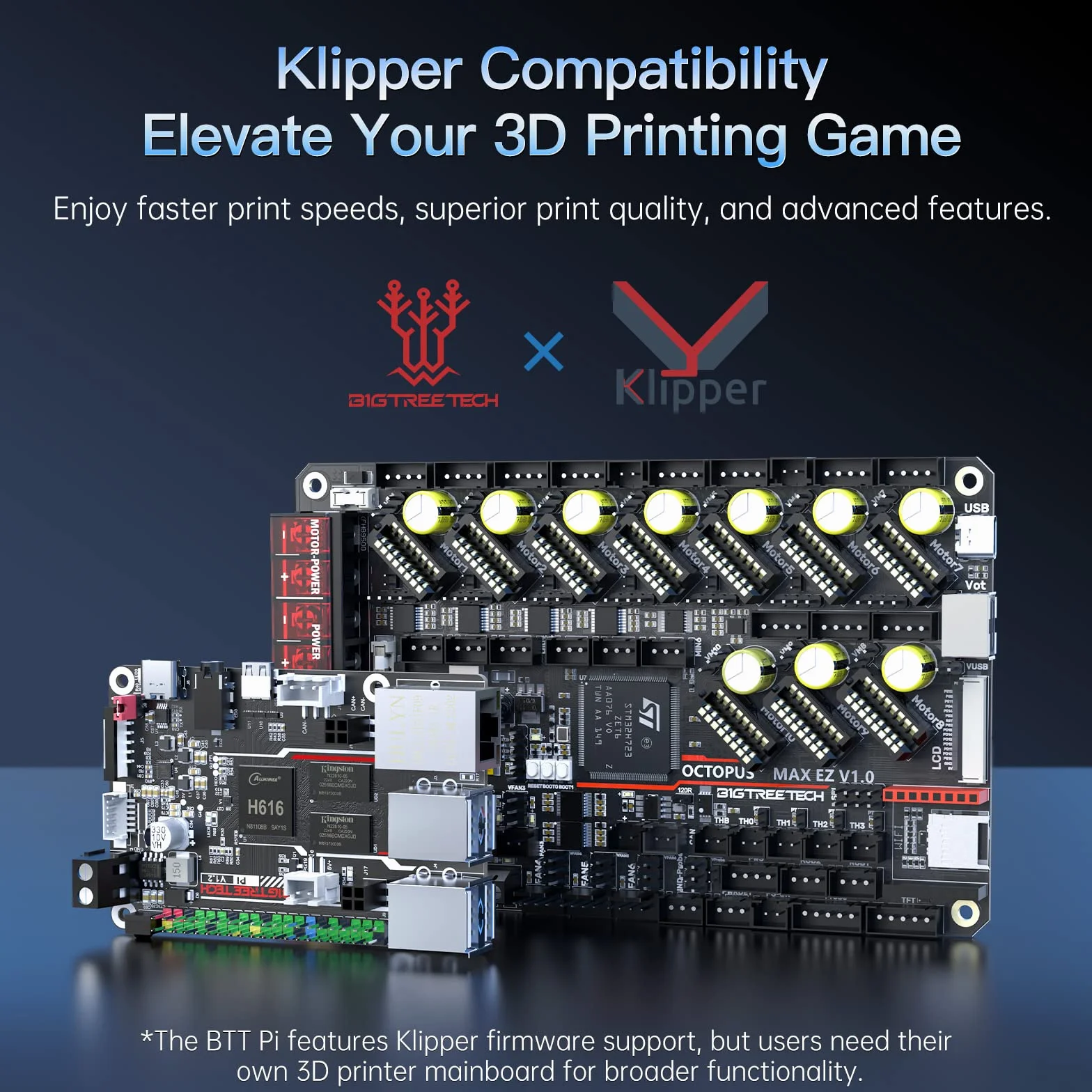 BIGTREETECH Pi V1.2 Control board 64bit Quad Core 1GB DDR3L 40 pin GPIO compatibile con SKR MINI E3 V3.0 Octopus/SKR V1.4 turbo per run Klipper/Linux/Debain For I3/CoreXY 3D Printer