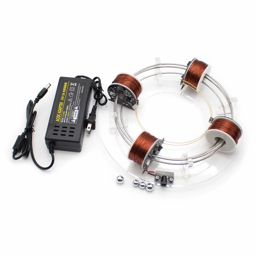 Toplionace Ciclotrone Elettromagnetico Fai da Te a Quattro Bobine Acceleratore Circolare Attrezzatura per Esperimenti Scientifici Modello di Sussidi Didattici per la Fisica