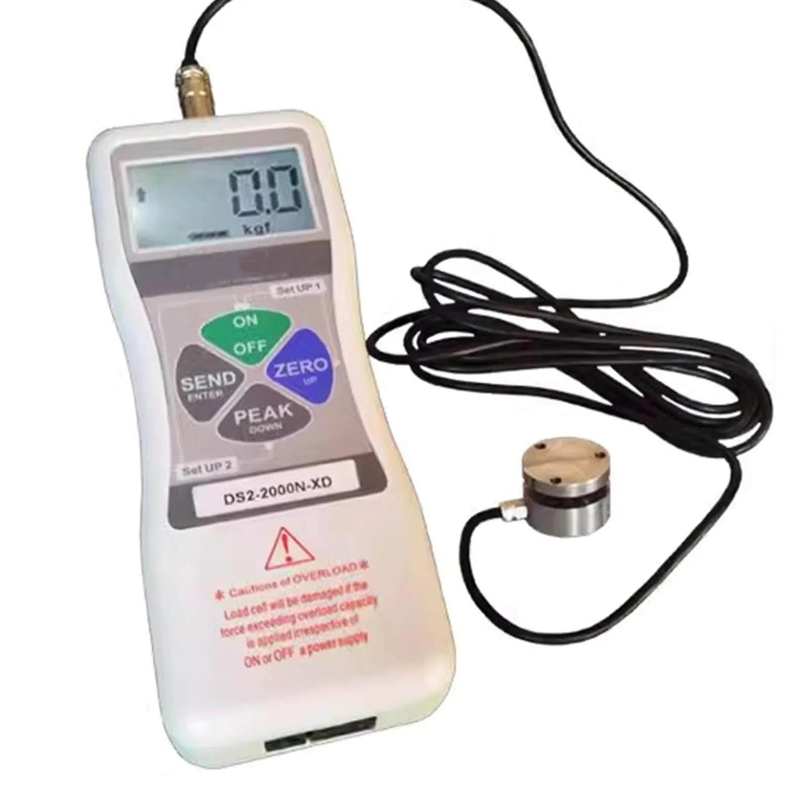 Misuratore di Forza Digitale, con Sensore Esterno, Misuratore di Tensione Dinamometrico Push-Pull, con modalità in Tempo Reale/Picco, Uscita Dati, Ricaricabile