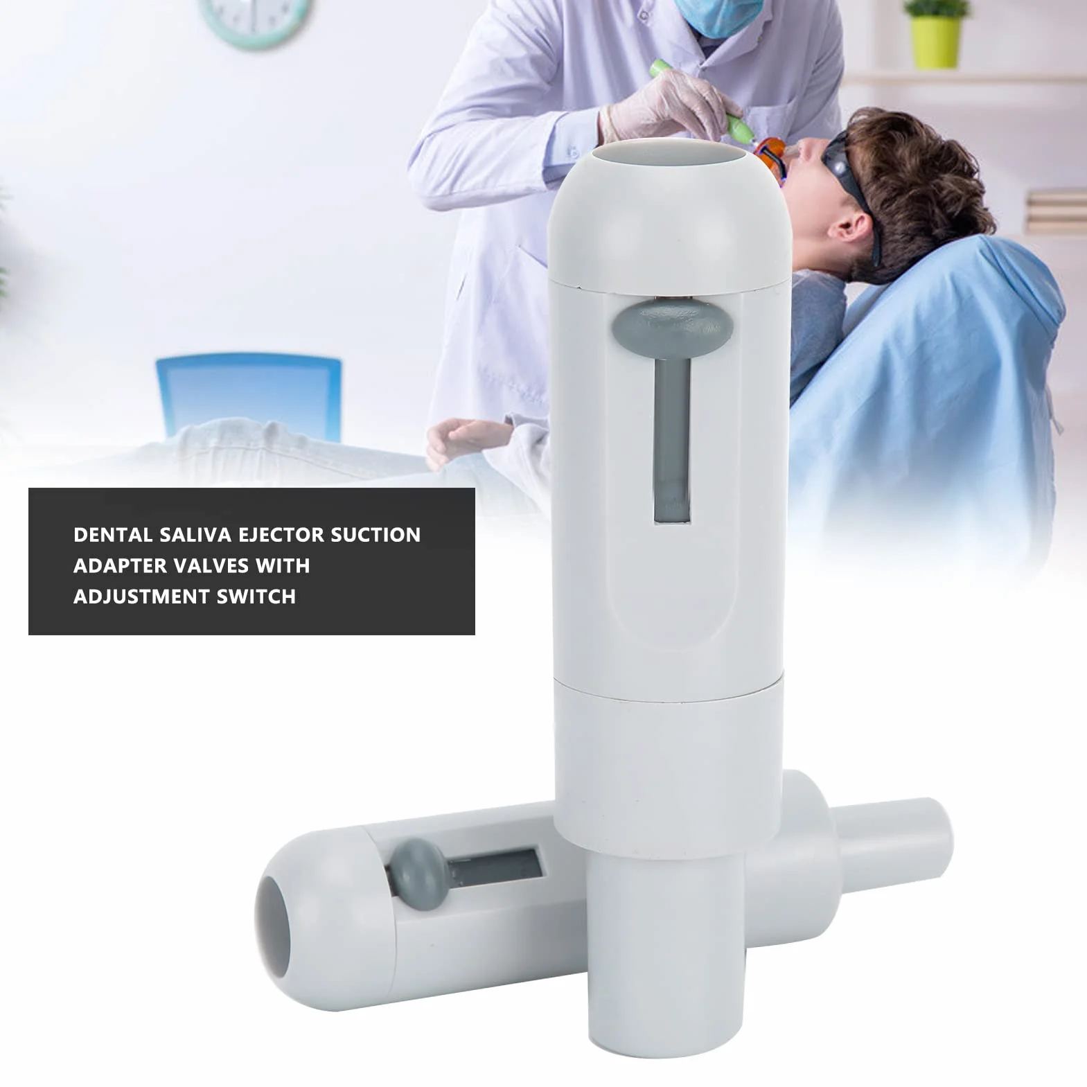 2 pezzi Aspirasaliva dentale, valvole adattatrici di aspirazione Set di ugelli adattatori deboli e robusti,Plastica manico di aspirazione dentale Adattatore tubo di aspirazione HVE SE vuoto