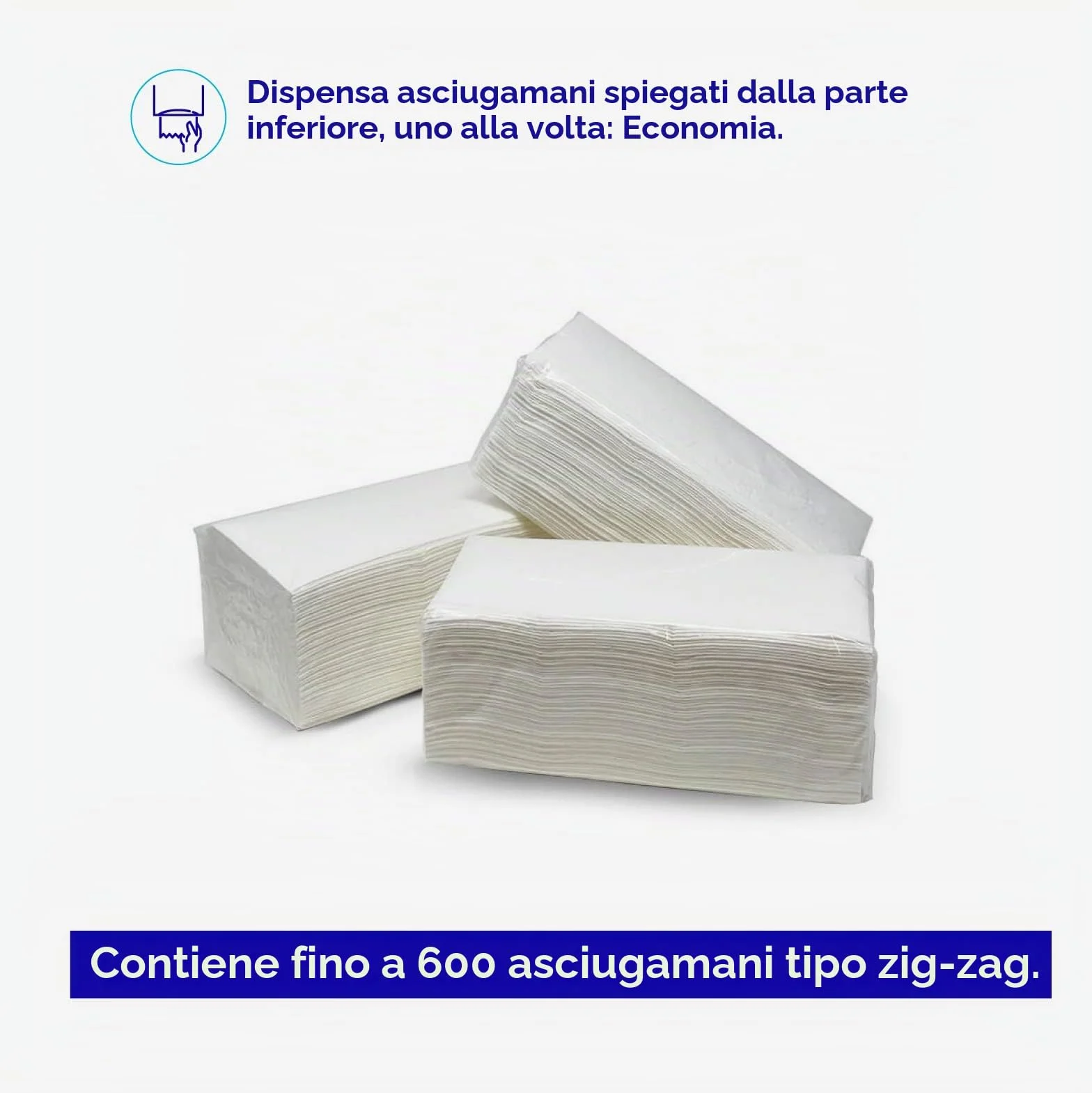 Jofel Azure AH33000 Distributore di Asciugamani a Parete 600 Asciugamani Zig Zag Resistente Alloggiamento in ABS