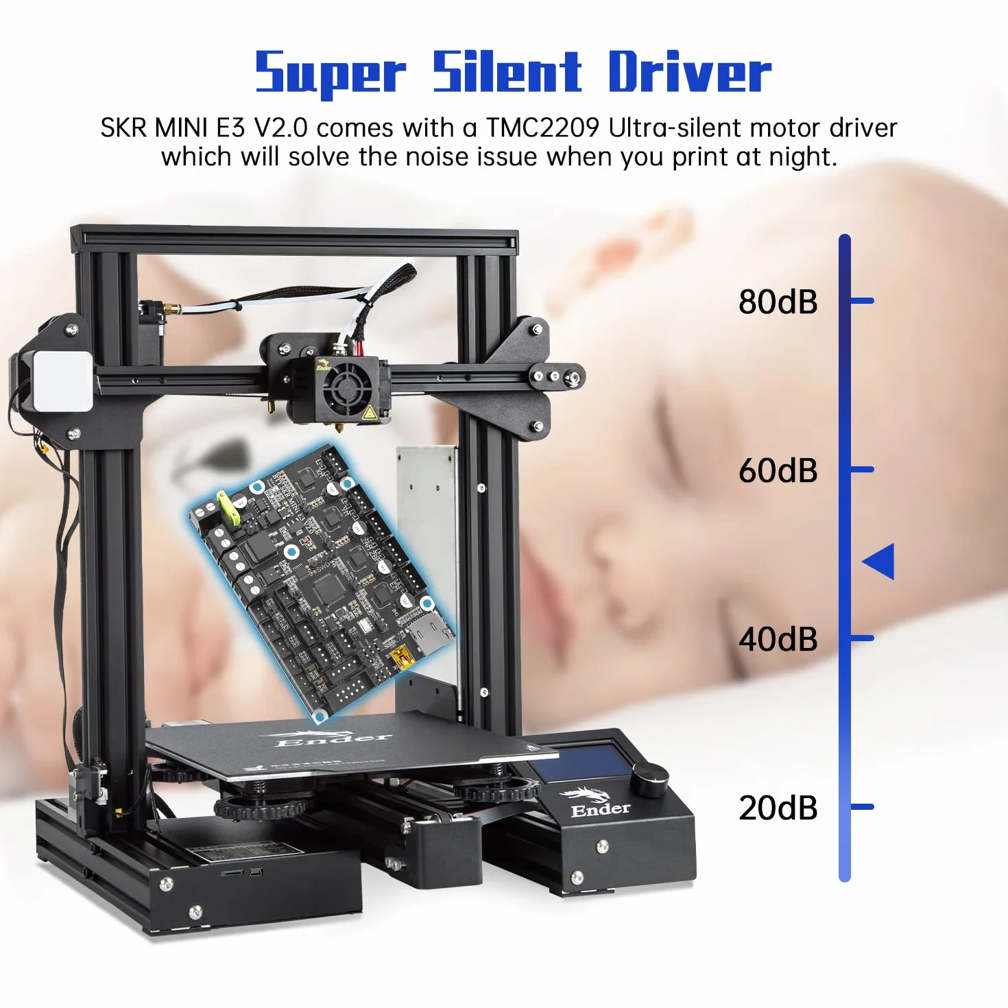 BIGTREETECH SKR Mini E3 V2.0 Scheda di controllo Aggiornamento stampante 3D Scheda madre silenziosa a 32 bit integrata con driver UART TMC2209 compatibile con