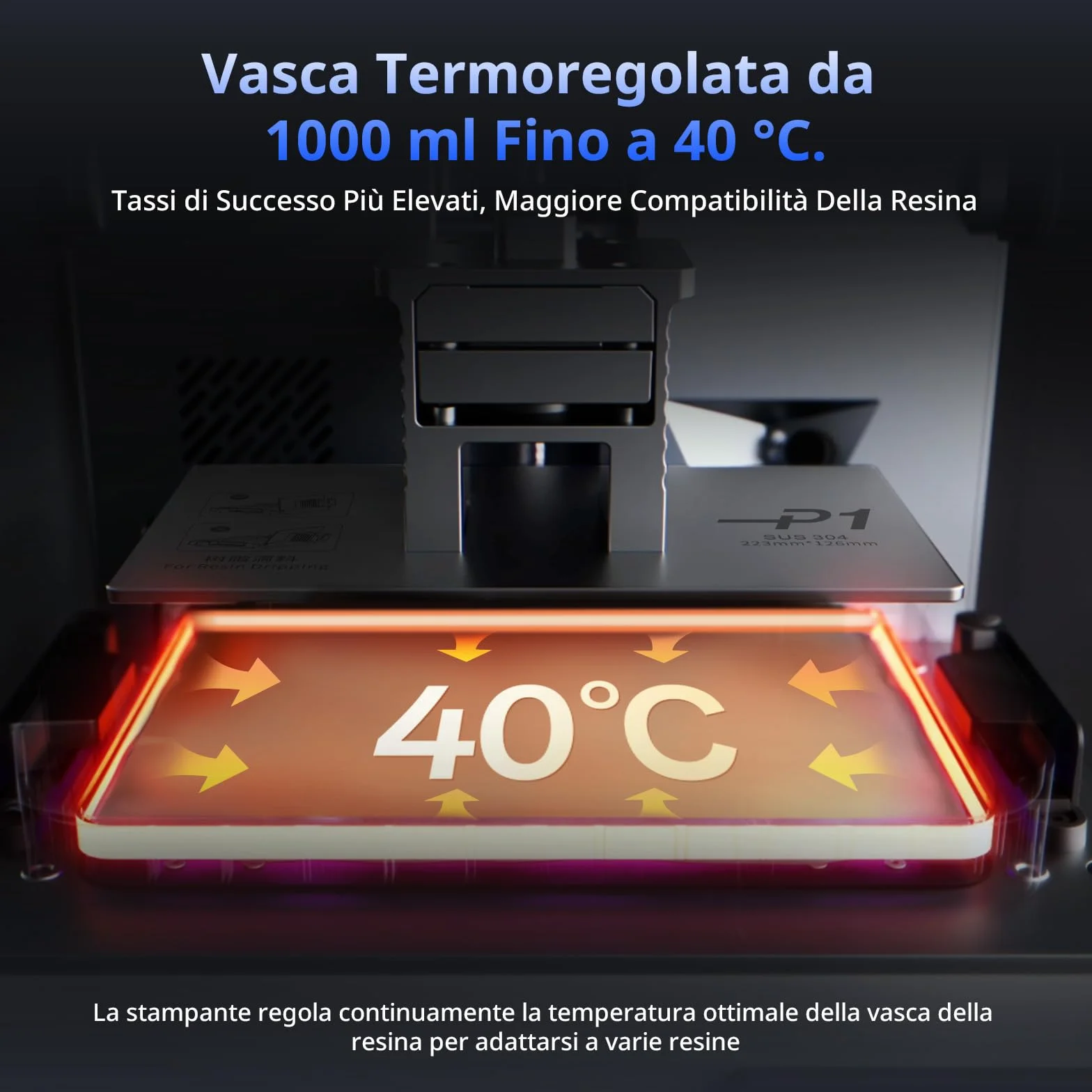 ANYCUBIC Photon P1 14K Stampante 3D Resina, 10,1" LCD Stampa 3D con Livellamento Automatico 3.0 e Riscaldamento Intelligente, Tecnologia Wave Release, Volume di Costruzione 223x126x230 mm
