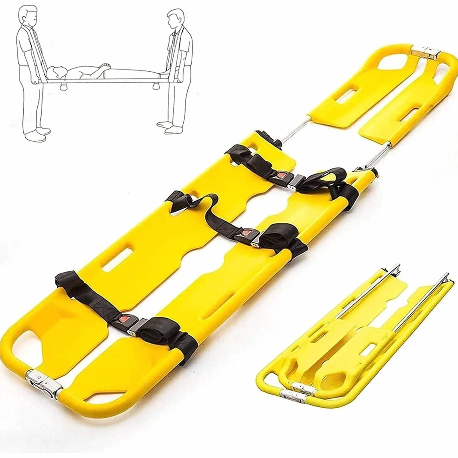 Generico Barella a Cucchiaio di Emergenza Medica, barella a Cucchiaio di Emergenza, barella Pieghevole in plastica per Ambulanza per trasferimento pazienti, barella da Viaggio Portatile di Emergenza