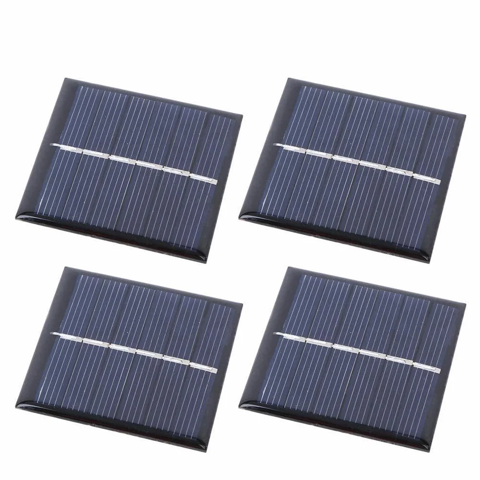 Pannello solare in silicio da 4 pcs 3v 168MA, 54x54mm/2.1x2.1in a energia solare Mini celle solariSistema fai -da -te Kit Emergenza Caricatore portatile portatile