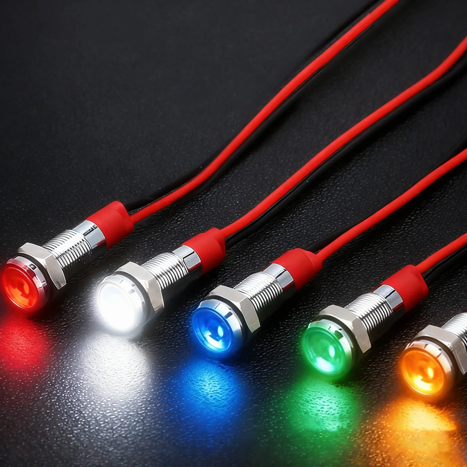 Joycabin 10 luci LED metallo 8 mm impermeabili AC/DC 12-24V per moto furgoni barche auto
