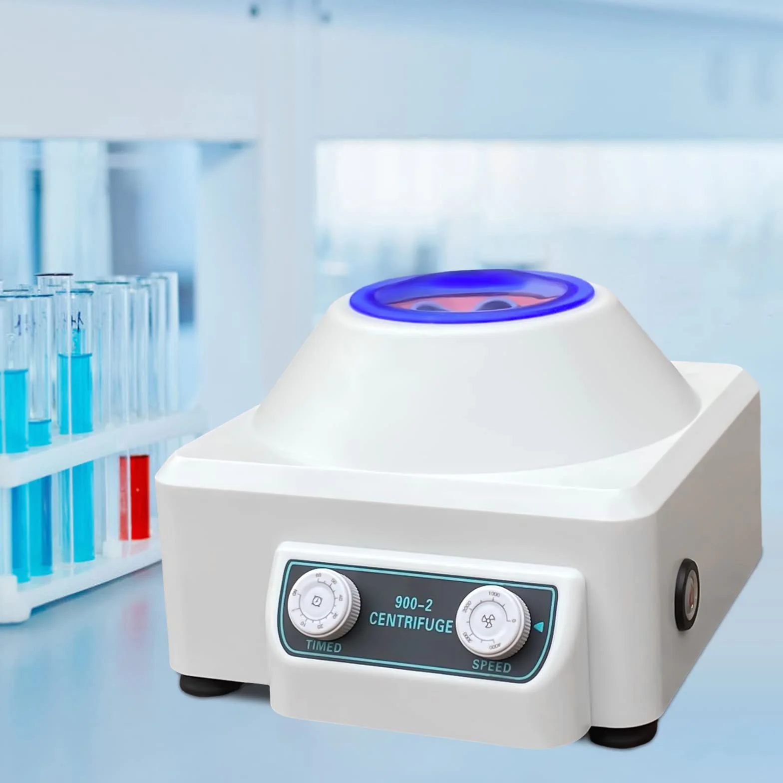 30W Centrifuga Elettrica Digitale Desktop con Regolazione Tempo e Velocità 10ml*6 Rotori per Laboratorio Scuola Scienza, Ricerca al Plasma