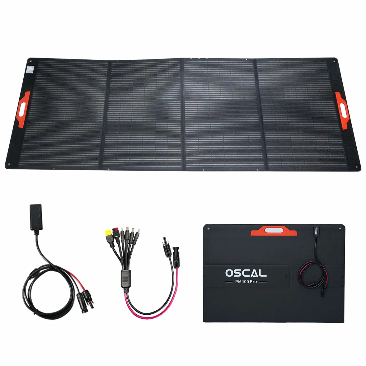 OSCAL PM400Pro 400W Pannello Solare Portatile, efficienza 23%,pieghevole, supporto regolabile e IP67. Perfetto per campeggio, camper e esterni