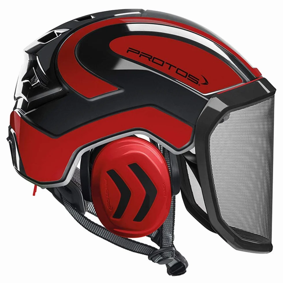 Integral Arborist Chainsaw Helmet Black & Red Personal