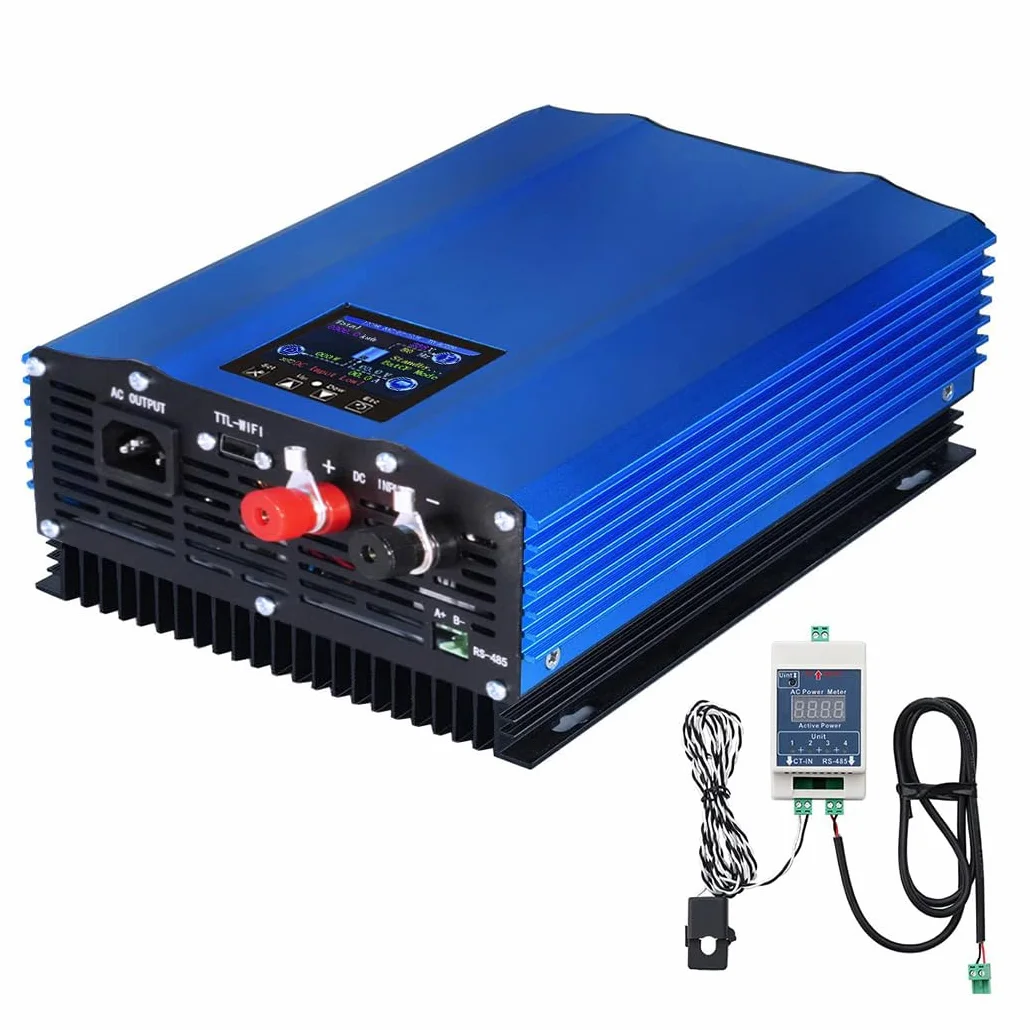 1200W Inverter solare da rete DC55-90V,con limitazione di potenza,display LCD,scarico batteria 48V/60V,MPPT Solar Grid Tie Inverter,potenza di uscita regolabile 60W-800W,AC230V sinusoidale pura