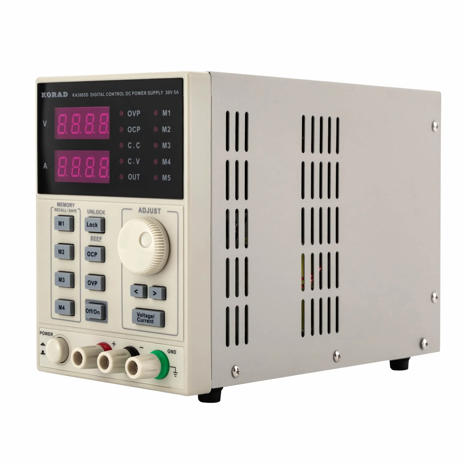 Alimentatore da laboratorio, 0 ~ 30 V, 0 ~ 5 A, DC regolabile, basso rumore, con design programmabile, indicatore LED a 4 cifre per laboratori, scuole, manutenzione elettrolisi