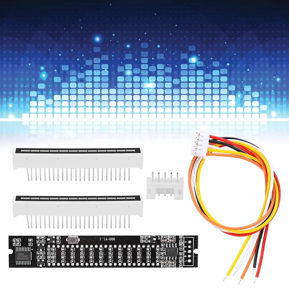 Mini Fai Te Dual 12 Livelli di Musica Stereo Indicatore di Livello dello Spettro Audio Scheda Amplificatore VU Meter con 8 Effetti di Visualizzazione(real-time mode)