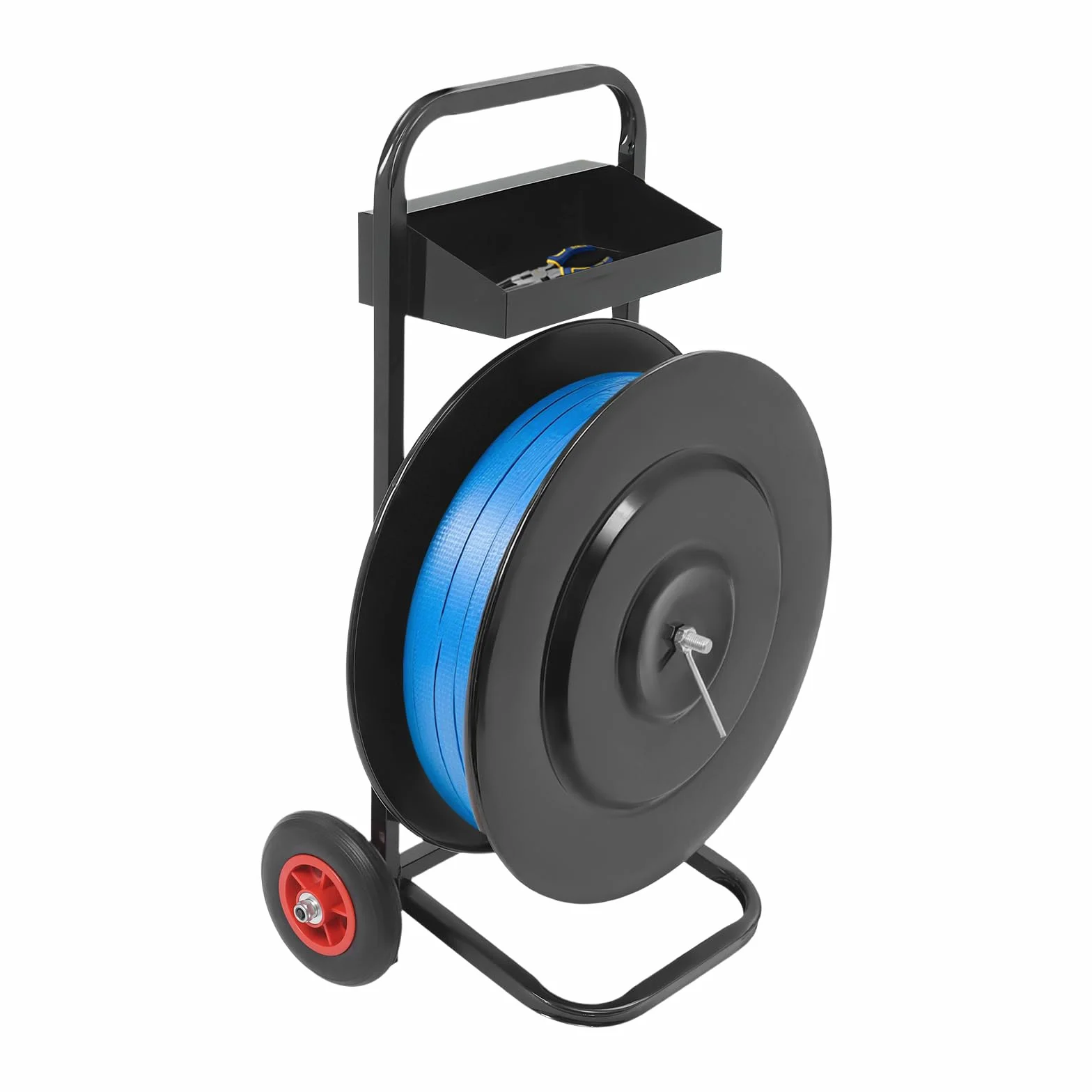 Carrello per reggiatura, distributore di nastri e reggiatura per carichi pesanti, ruote fino a 80 kg, per nastro PP (diametro interno 200 mm/400 mm)