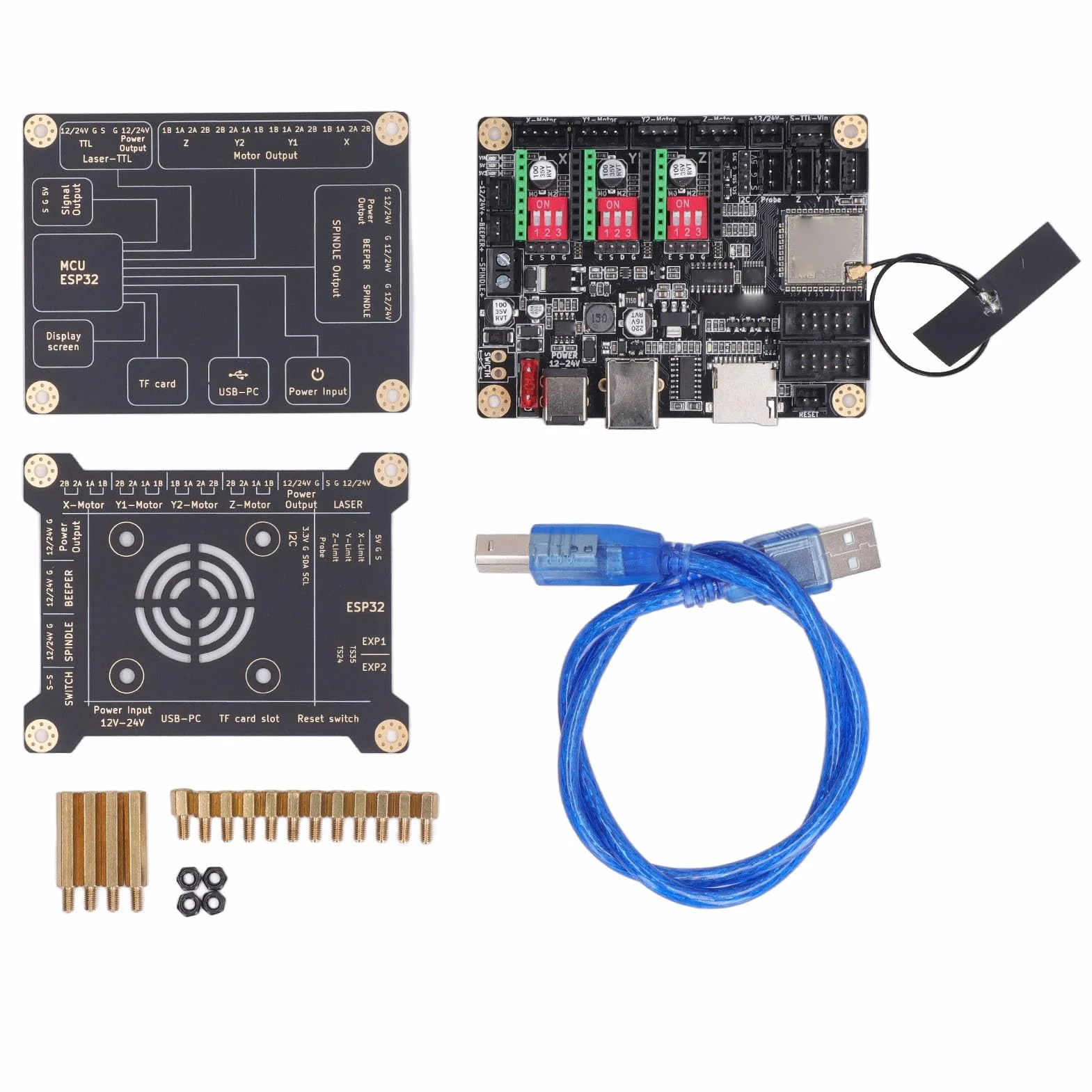 Scheda Madre MKS DLC32, Controllo Offline per Macchine per Incisione, 32 Bit, WiFi/BT, Touch Screen da 2,4/3,5 Pollici, Supporta il Controllo della Pagina Web e (Scheda madre e