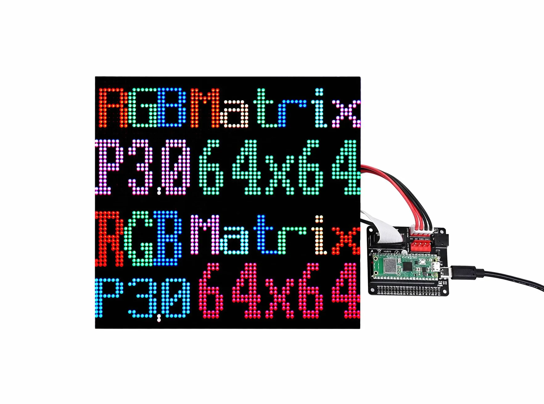 Pannello a matrice LED RGB Full Color 64 64 pixel per Raspberry Pi Raspberry Pi Pico ESP32 Ardui con scheda adattatore Directly Plug and Play