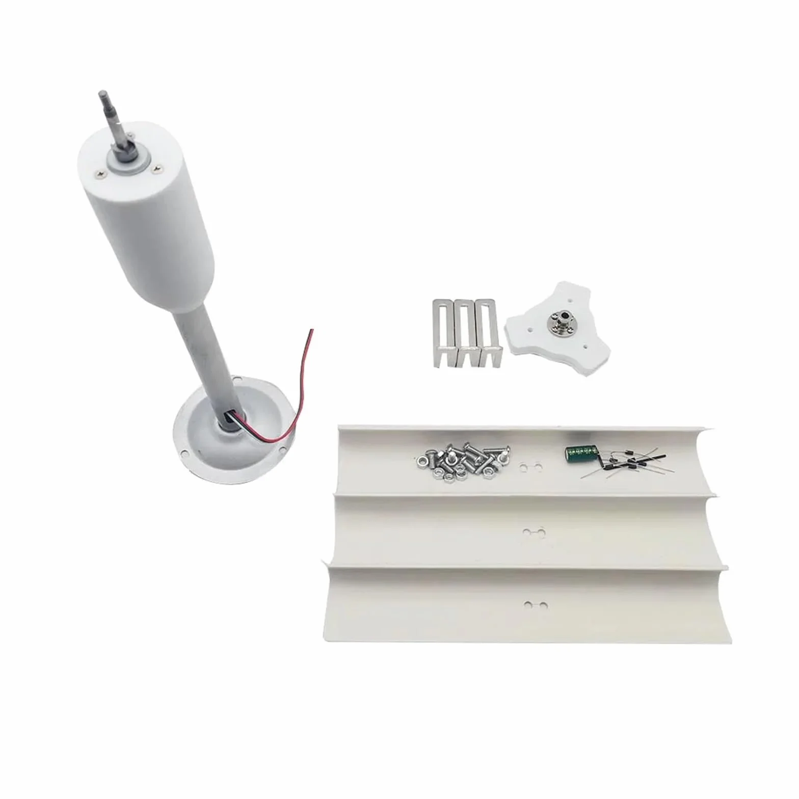 Mini generatore eolico Modello di generatore eolico verticale a tre pale senza rumore Generatore senza spazzole a magneti permanenti trifase Strumenti portatili for mulini a vento a bassa velocità per
