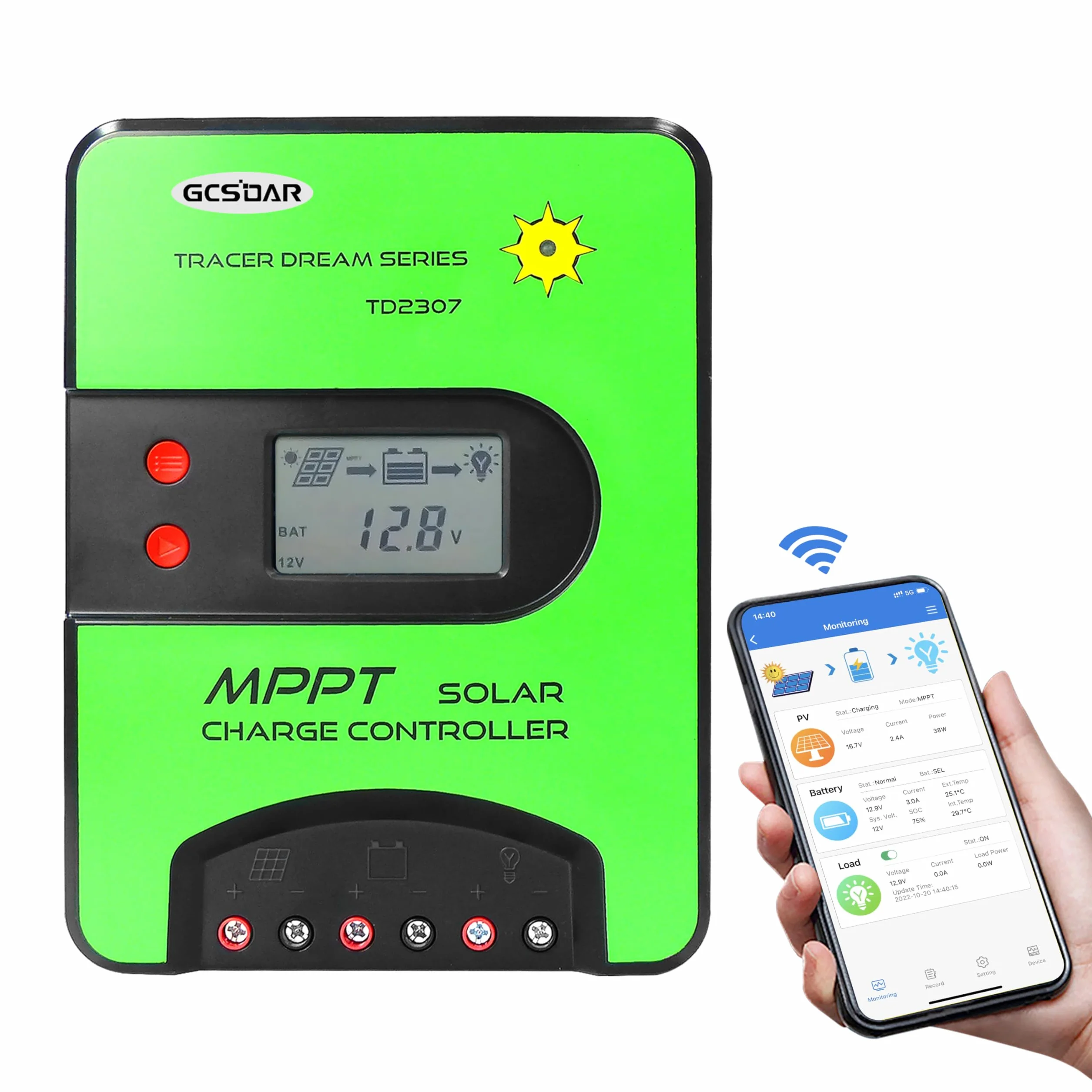 MPPT Regolatore di carica 30A 12V 24V Auto Max PV 75V, modulo Bluetooth APP controllo pannello solare regolatore di carica solare per gel sigillato AGM litio LiFePO4