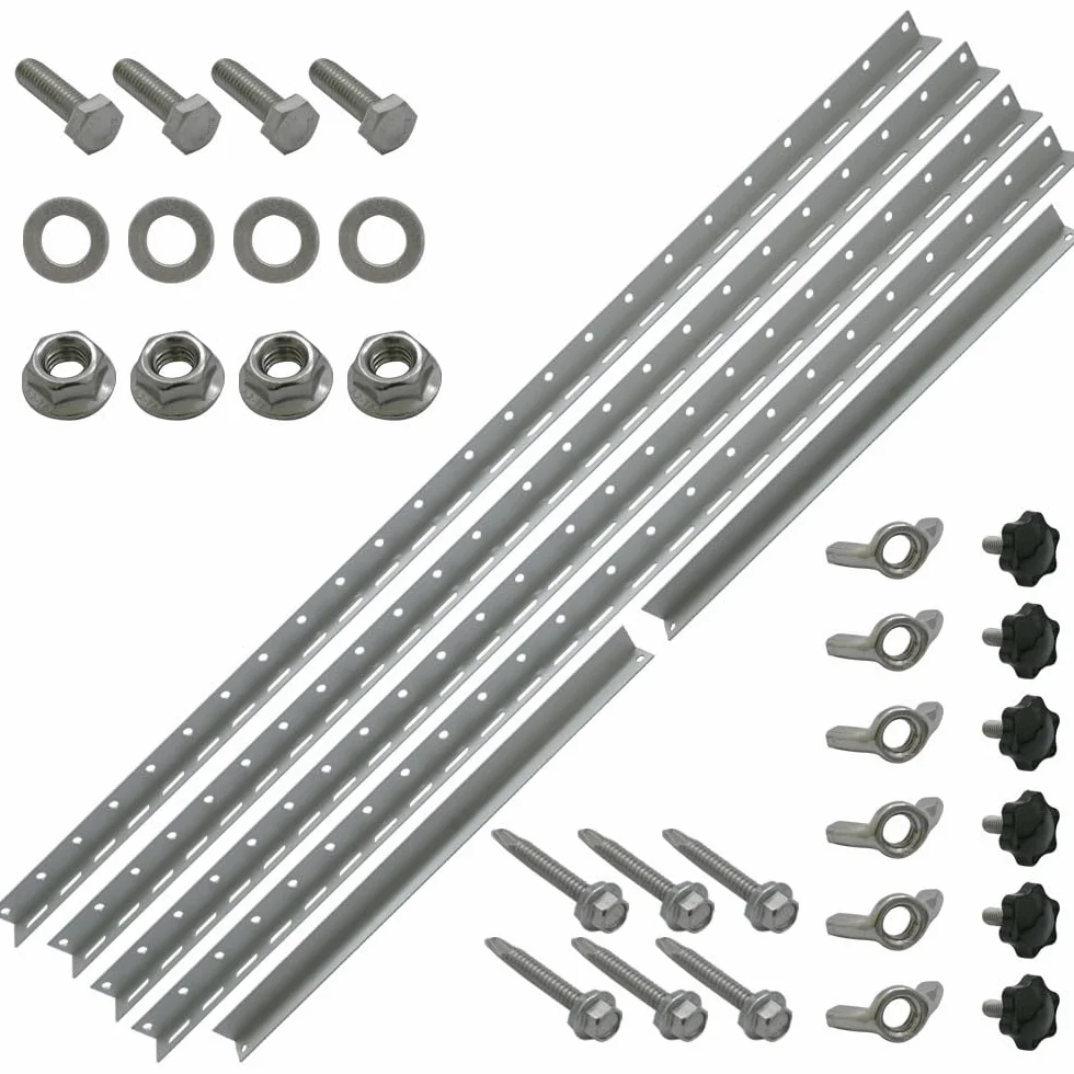 Supporto per pannello solare fino a 118 cm, pannello solare PV | regolabile 0-90° | Set | alluminio | materiale di montaggio