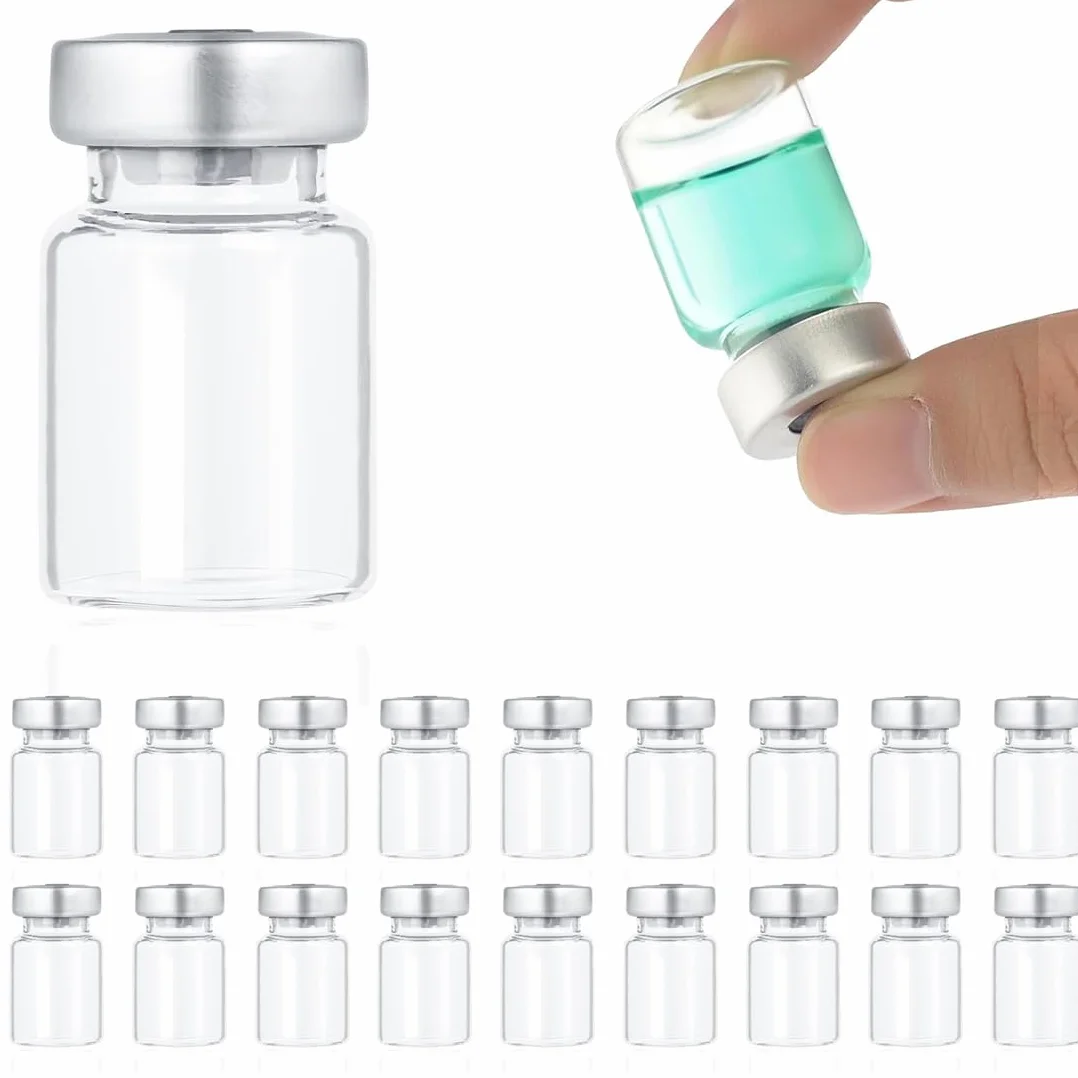 Ampolla Vuota 5ml 22x35mm, Flacone Sigillabile per Campioni, Provette Vetro Vuote, 20 Pezzi