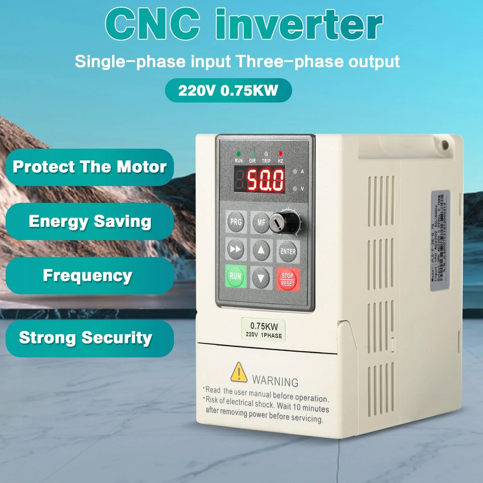 Aliao Inverter Per Motori Trifase 0.75kw Inverter 220V Trifase Ingresso monofase Uscita trifase Inverter VFD Convertitore di frequenza Regolatore di velocità del Motore.