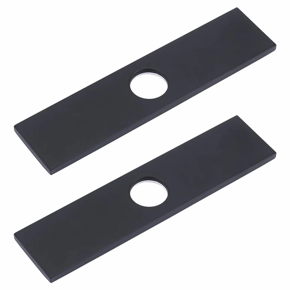 UNICRAFTALE 2 pz Copri Foro per Lavandino In Acciaio Inossidabile Piastra Da 250x60 mm per Vanità Del Bagno Nero 1/3 Fori Kitch Piastra per Rubinetto Rosetta Copertura Rettangolare Piastra