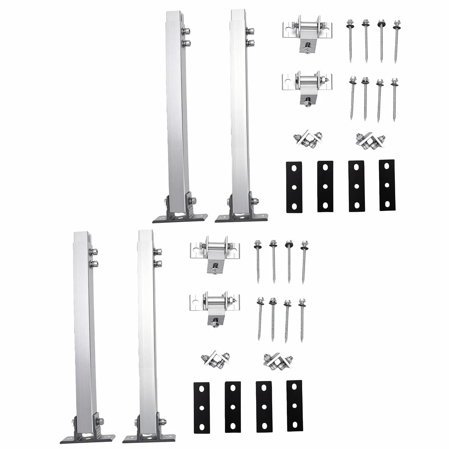 Generic Staffa di Montaggio per Pannello Solare Supporto Regolabile in Lega di Alluminio Durevole per Tetto del Balcone 2 Set di Inclinazione da 15 a 30 Gradi