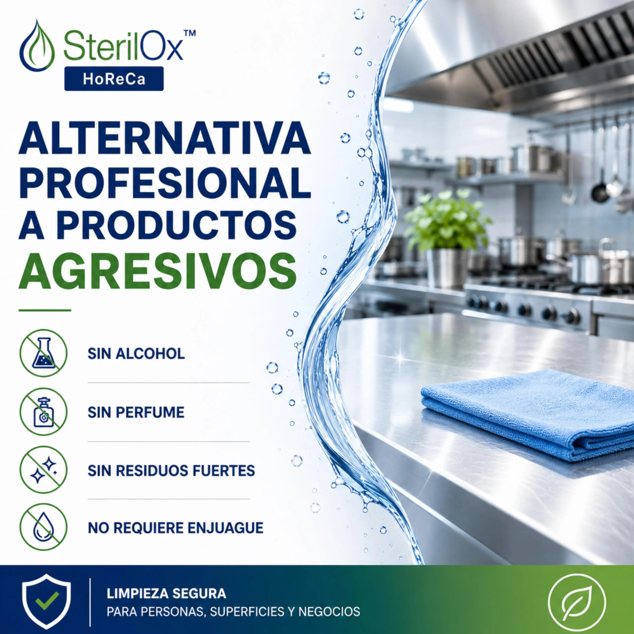 Universal HoReCa 5L - Prodotto Professionale per la Pulizia con Acido Ipocloroso HOCl - Senza Alcol, Senza Risciacquo - Per Cucine, Hotel, SPA, Palestre - Compatibile con Fogger
