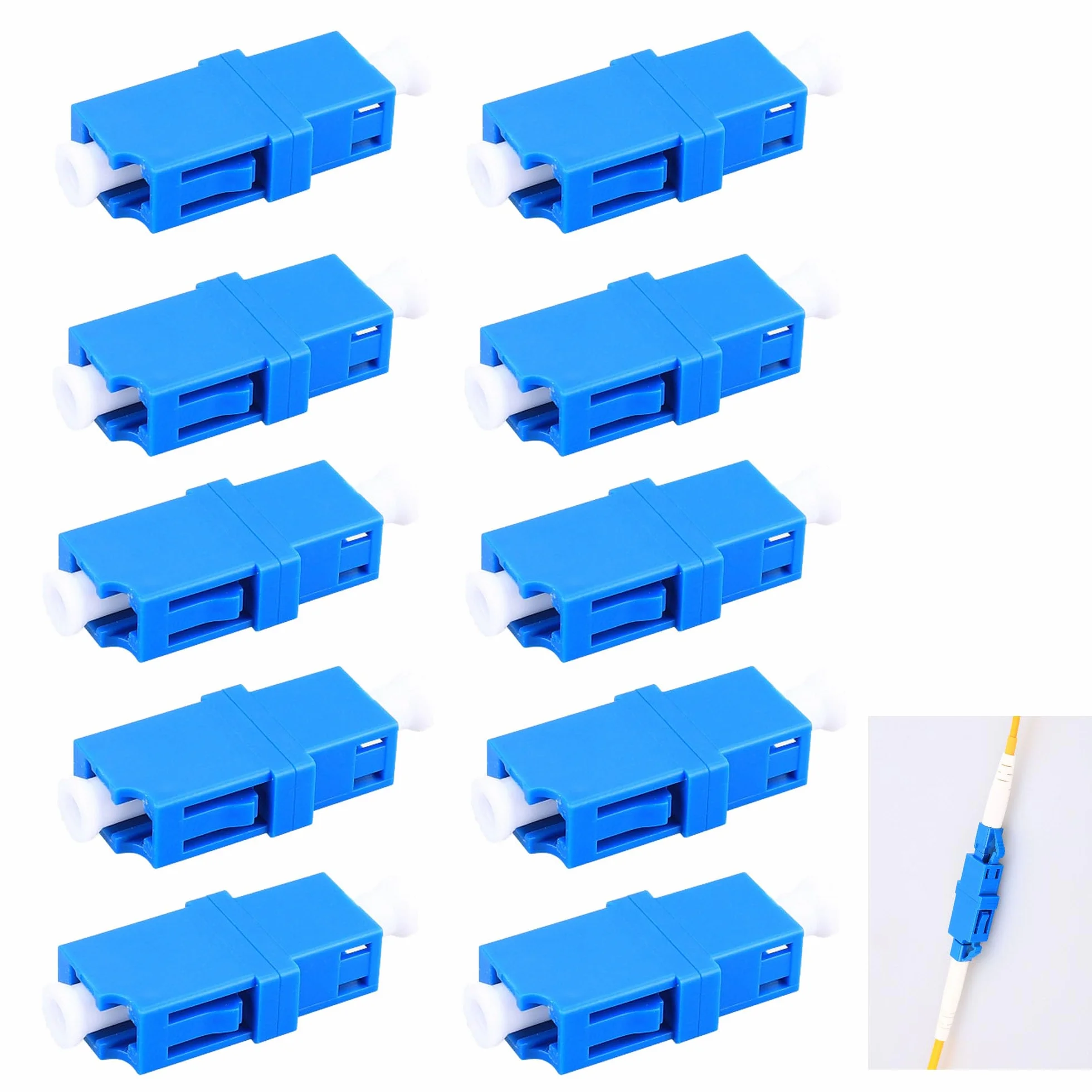 10 pcs Adattatore Fibra Ottica LC/UPC Femmina A LC/UPC Accoppiatori Adattatore Fibra Ottica Accoppiatore Duplex Accoppiatore Fibra Ottica LC-UPC Femmina Simplex,Per Cablaggio (#1)