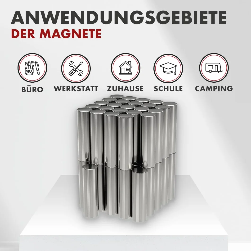 Magneti al neodimio rettangolari 30 x 30 x 15 mm forza adesiva 5 kg per lavagna magnetica