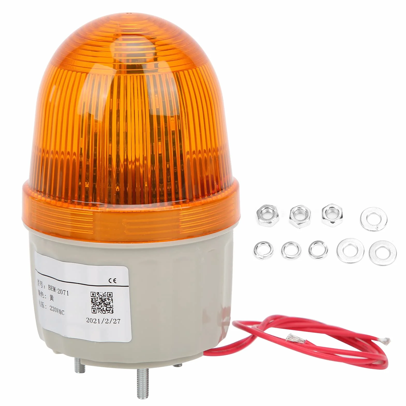 Luce Lampeggiante a LED Rotante 220V AC Spia Luminosa Arancia Attrezzatura di Allarme Luce di Emergenza
