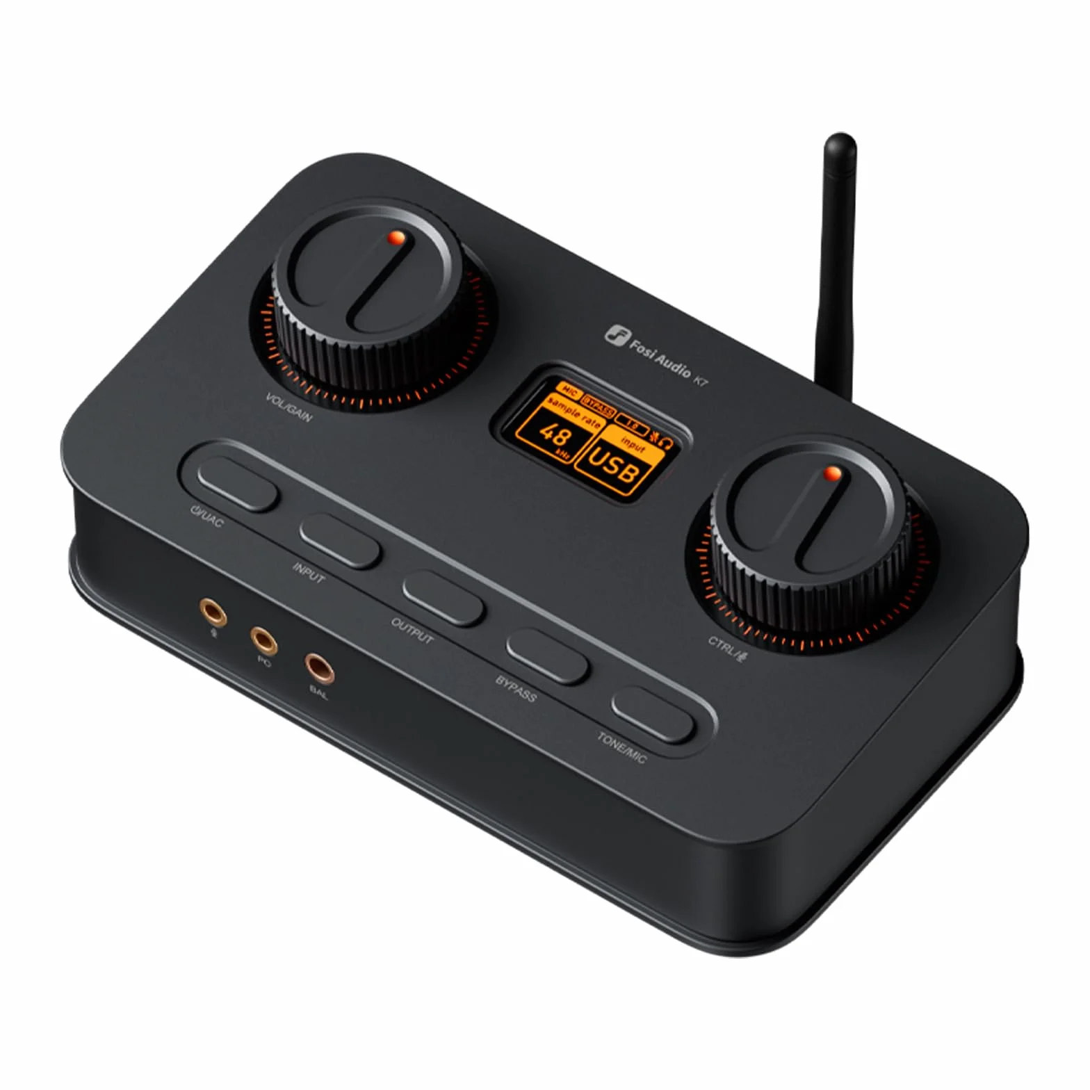 Fosi Audio K7 DAC Amplificatore Cuffie, USB C convertitore audio digitale/analogico per PC PS5, Ingresso Ottico/Coassiale/Bluetooth aptX HD LL/Microfono, Uscita Bilanciata/RCA da 3,5 mm/4,4 mm