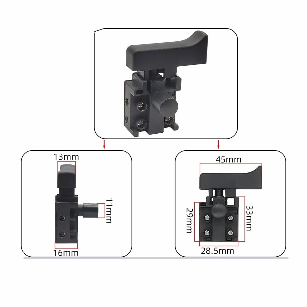 Interruttore di ricambio per antipolvere per martello demolitore e trapano elettrico modello 04758 per uso utensile serie 26