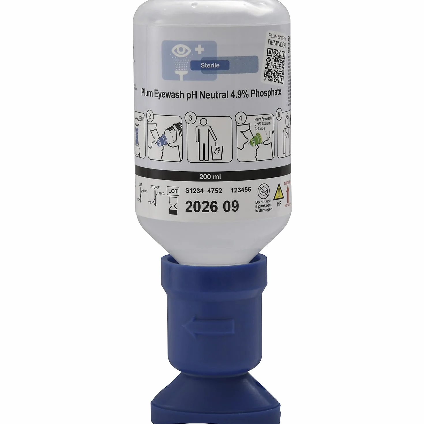 kaiserkraft | Flacone lavaocchi a pH-neutro | conf da 3 flaconi da 200 ml | con vaschetta