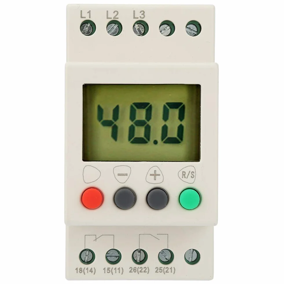 Relè di Monitoraggio Trifase 380V AC 50Hz, Relè di Protezione Sequenza e Tensione, Display Digitale per Sovratensione, Sottotensione e Tensione Squilibrata, per Installazioni Elettriche Trifase