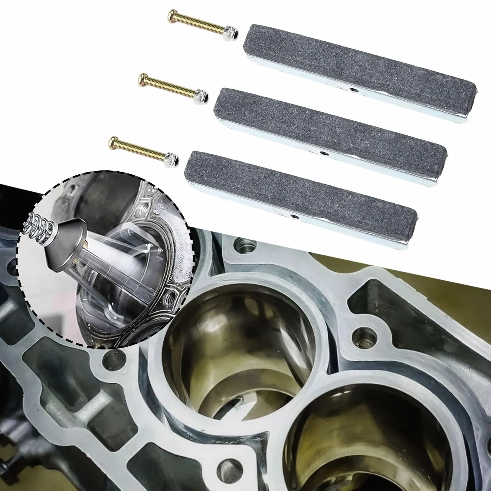 Pietre di ricambio per cilindro del motore, strumento regolabile per smerigliatrice a pistoni del freno, parti di ricambio per smerigliatrice a tre ganasce (7,6 cm)
