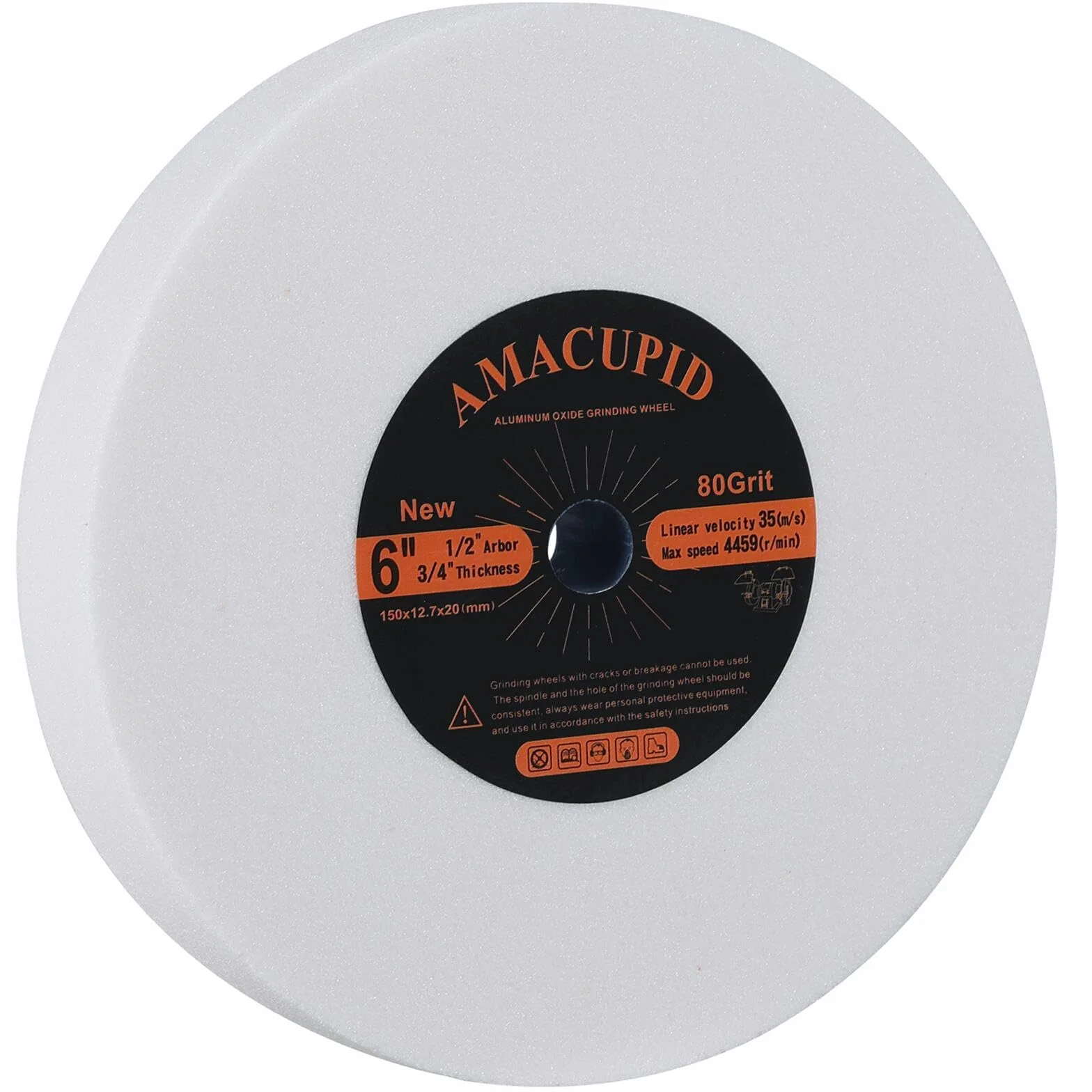 Mole per smerigliatrici da banco e da pedana in ossido di alluminio bianco diametro 150 mm albero 12,7 mm