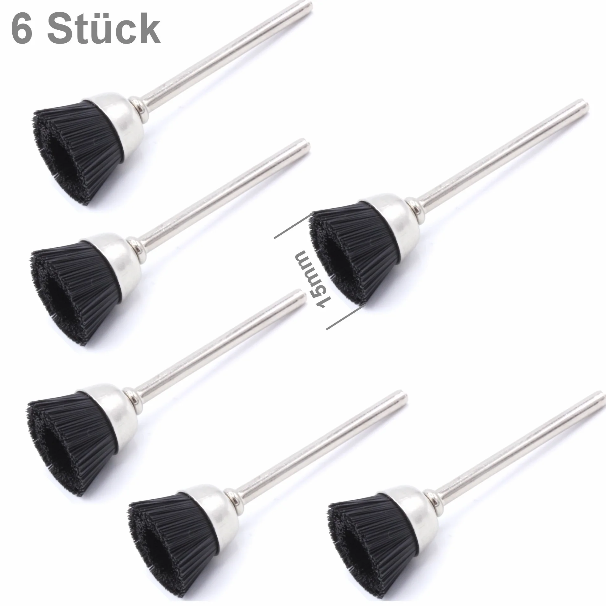 6 spazzole in nylon per lucidatura a setole 15 mm, compatibili con Proxxon Dremel