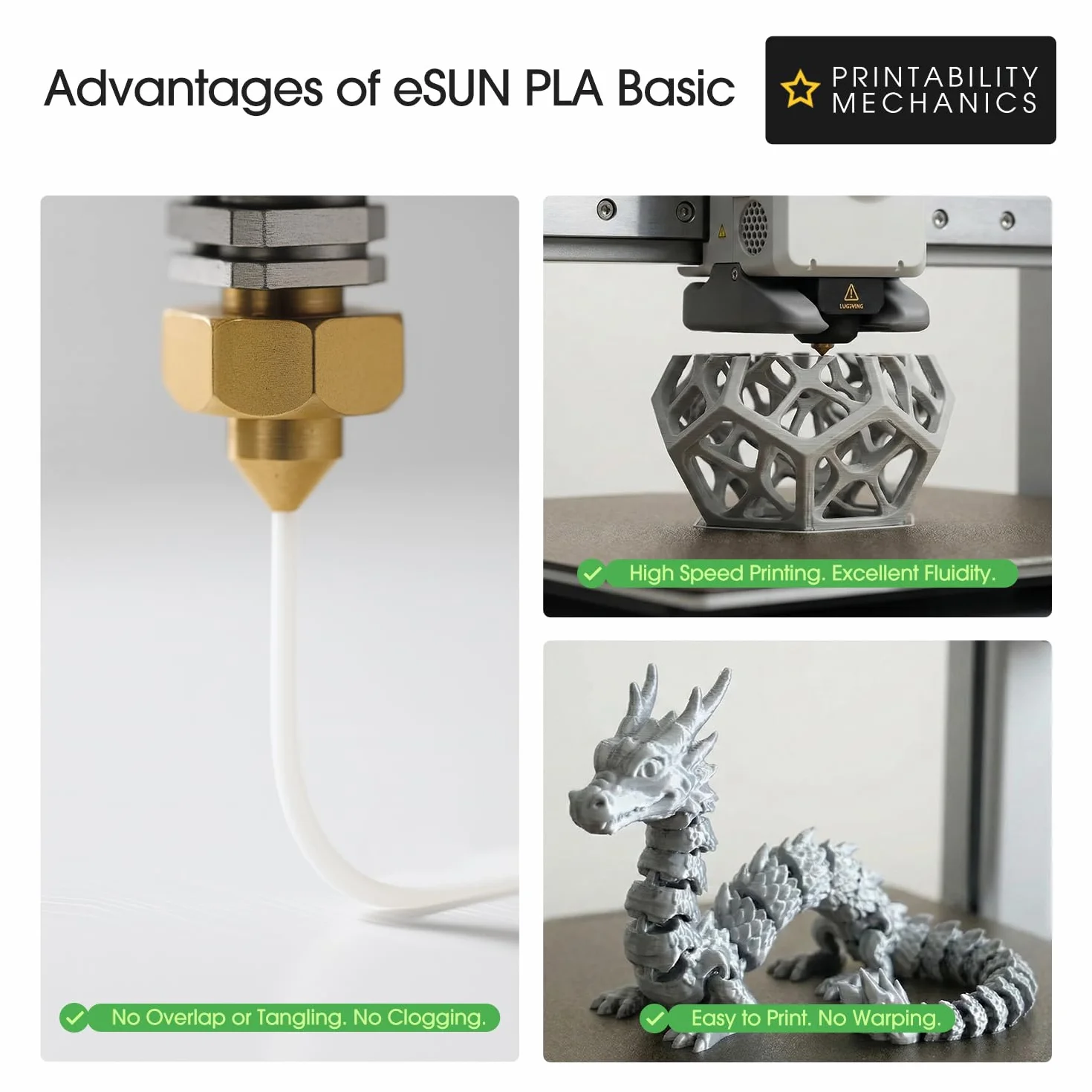 eSUN PLA Refill Filamento 1,75 mm 1 kg 2 bobine Bianco 2KG per stampanti 3D