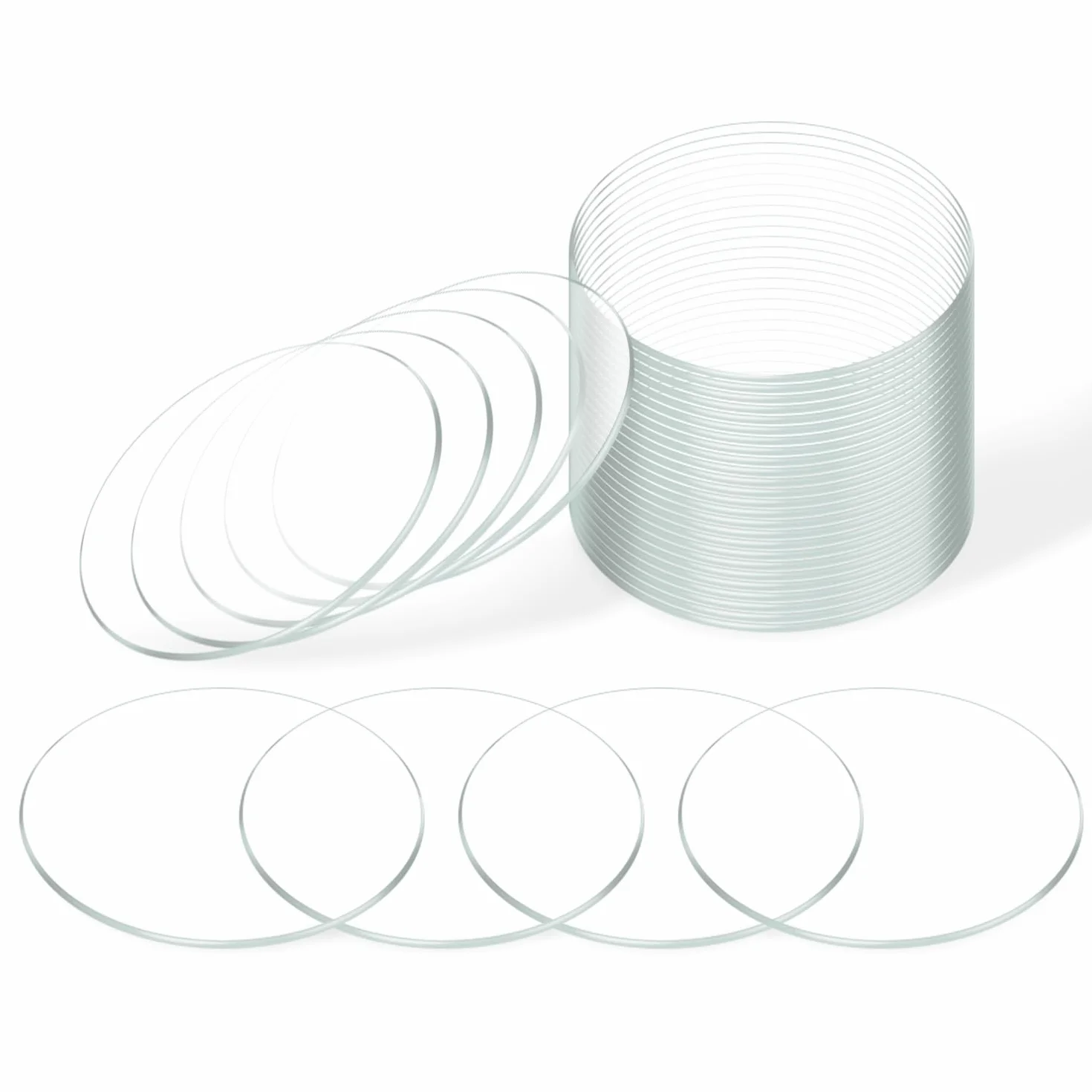 Kit di lenti in vetro per orologio da 34 pezzi Vetro minerale convesso concavo ad posteriore per coperchi di misurini da laboratorio e riparazione di orologi (16 x 35 mm)