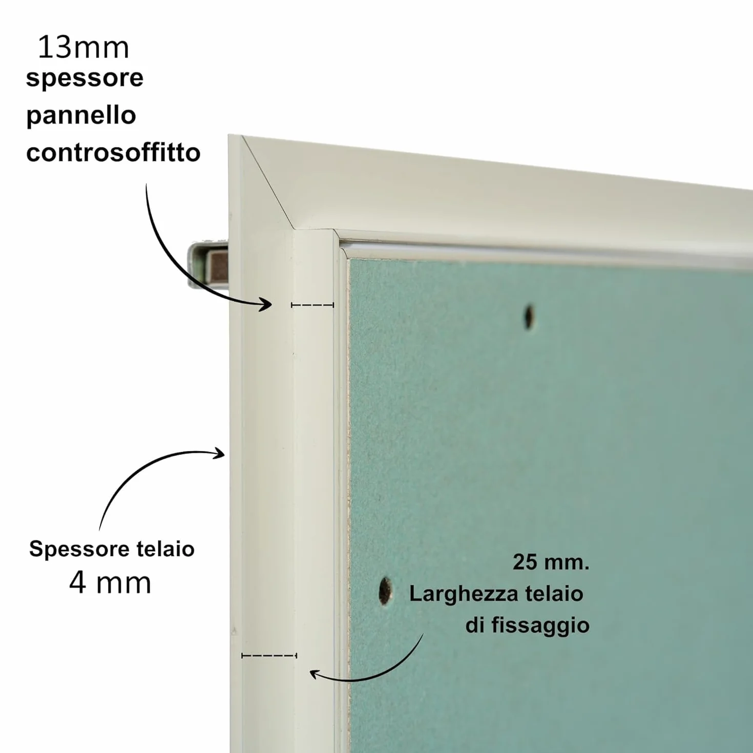 Porte Italiane Botola di Ispezione in Cartongesso con Asole per Aerazione 140 x 80 cm