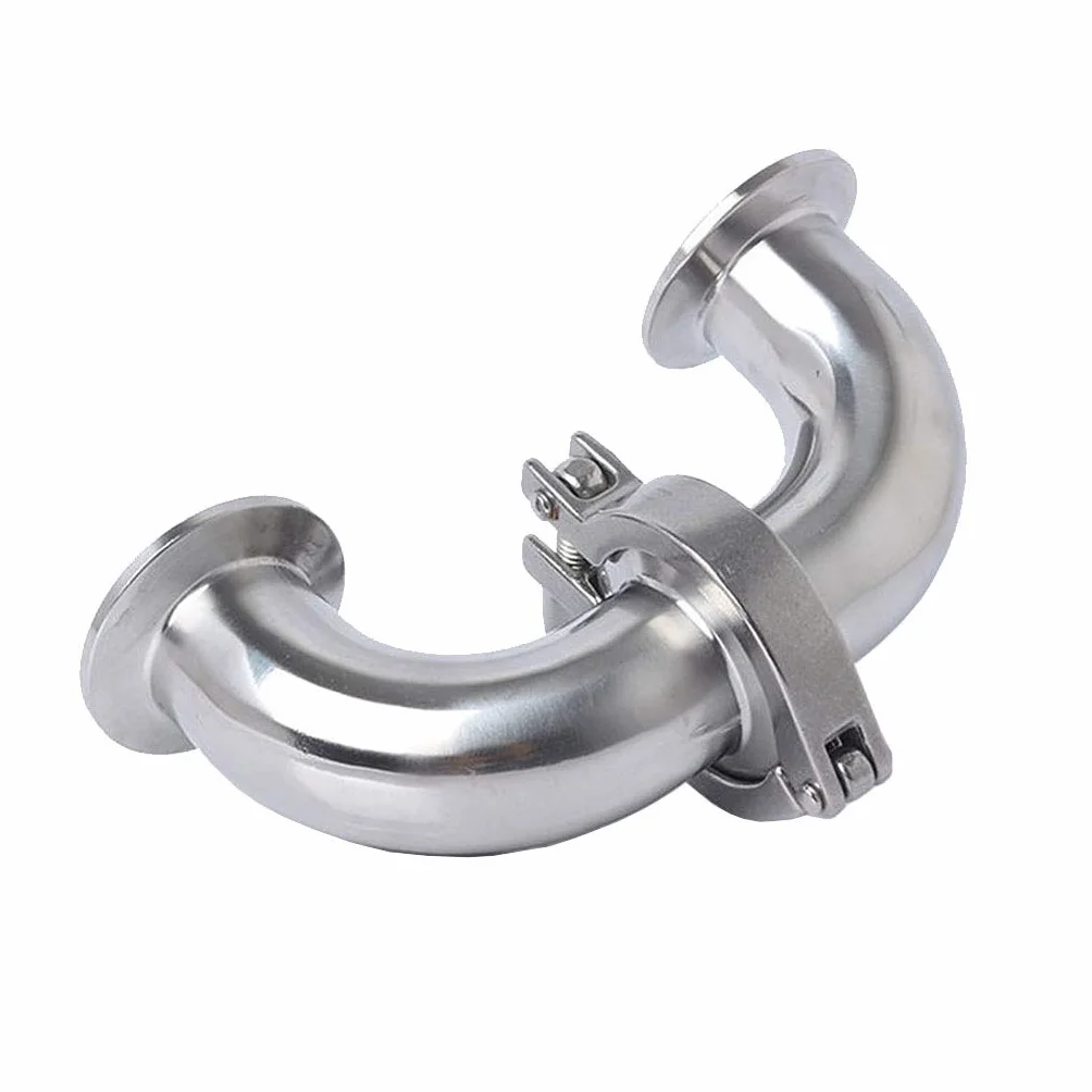 ANWUYANG Raccordo Sanitario A Gomito in Acciaio Inox, 19mm 25mm 32mm 38mm 45mm 51mm 57mm 63mm Tubo Od Feerule + Tri Morsetto + Guarnizione in Silicone (Size : 57mmOD77.5mm)