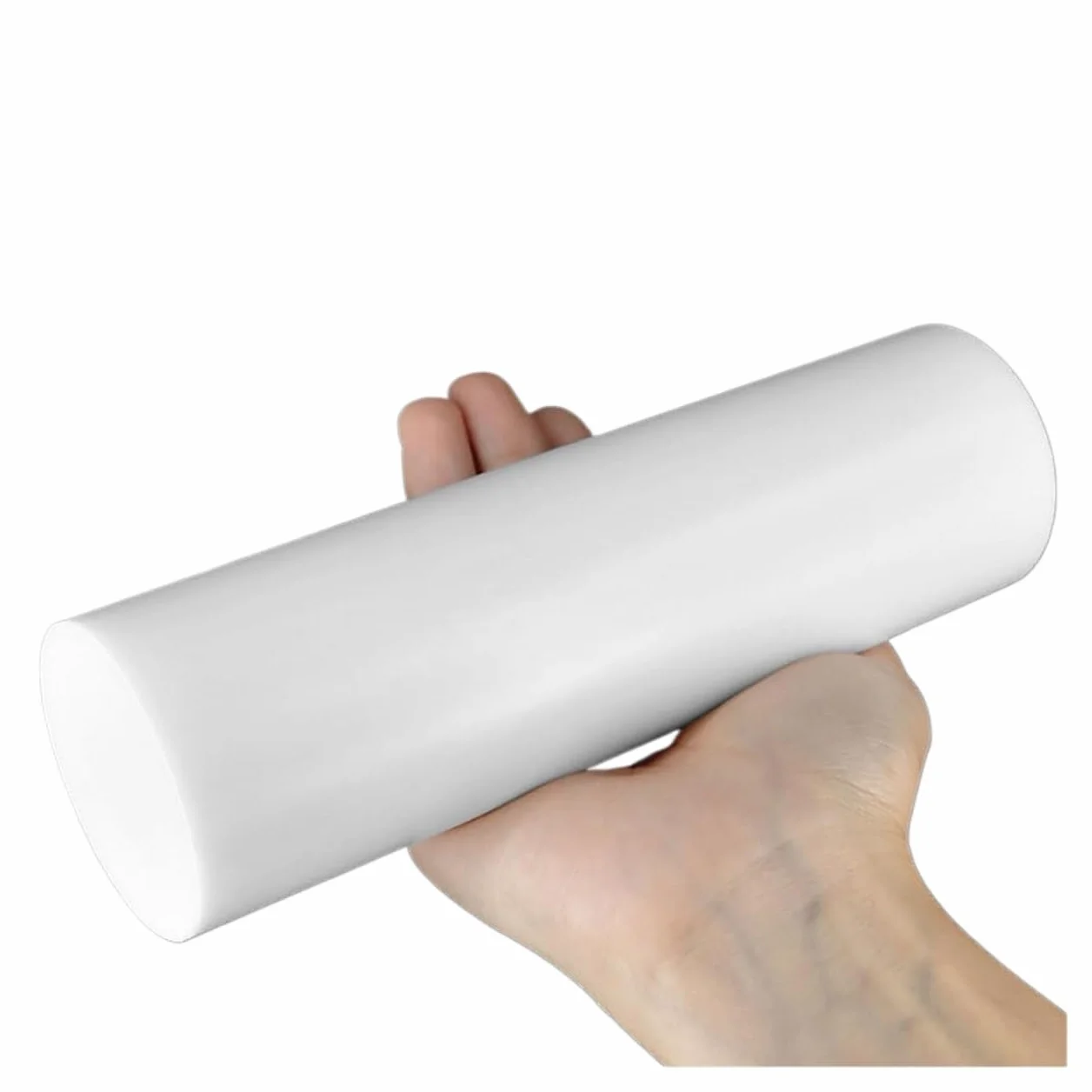 Barra tonda in PTFE, Teflon, for impieghi gravosi, 20/30/50 cm, diametro grande 60–75 mm, plastica solida bianca, resistente agli agenti chimici, lavorabile for uso industriale(60mm x 0.5m)